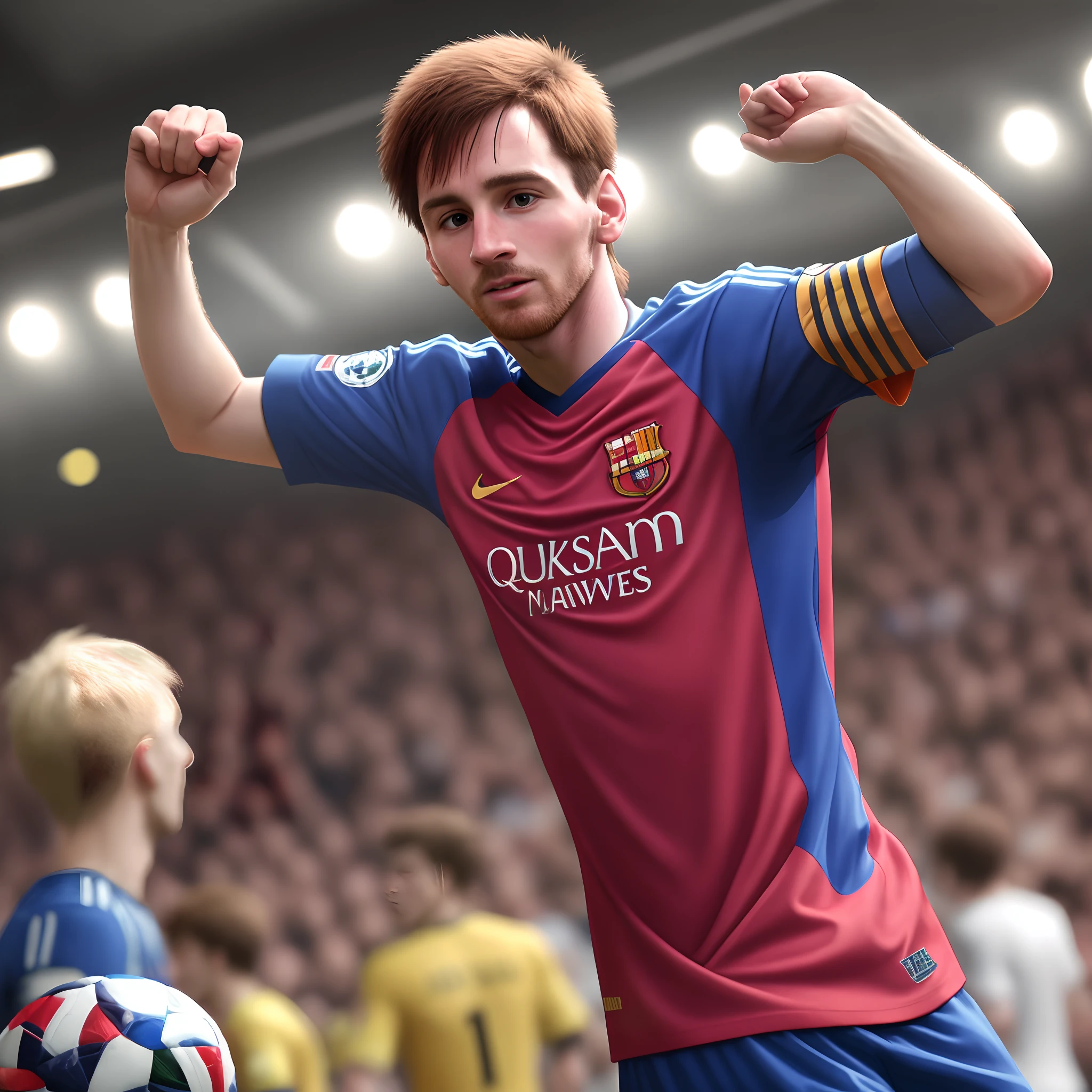 Messi with the guild shirt