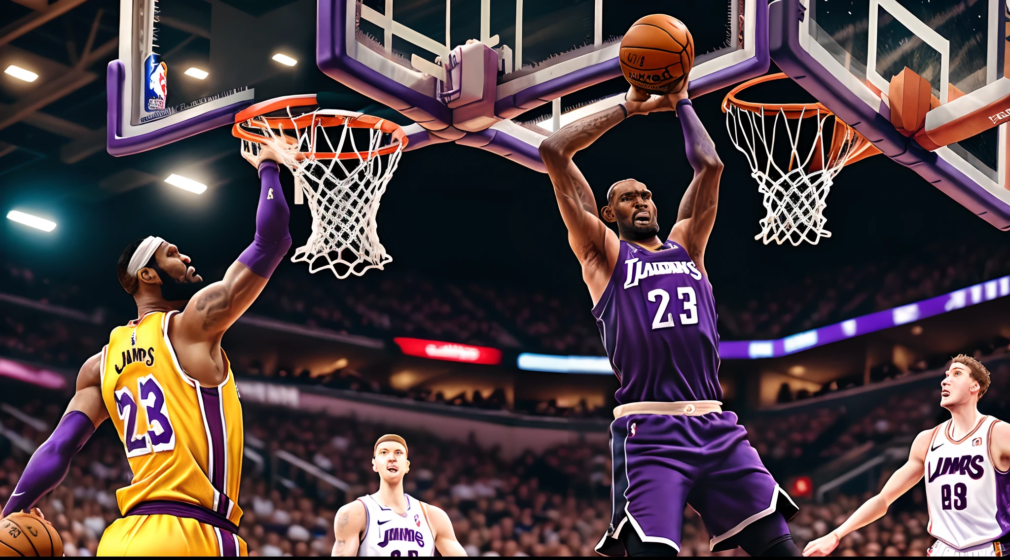 thanos dunking on lebron james