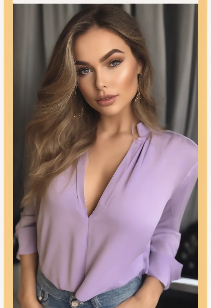 Arafed woman completely , hispanic; fille sexy aux yeux bleus, ultra realist, Meticulously detailed, Portrait Sophie Mudd en pyjama, cheveux blonds et grands yeux, selfie of a young woman, Yeux de chambre, Violet Myers, avec maquillage, maquillage make up, looking straight at camera, Visage avec Artgram, Maquillage subtil, Great photo of the whole body kneeling on the bed, dans la chambre, Buste grand