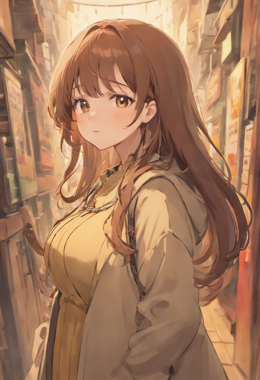 Chubby long brown hair brown eyes pretty cute