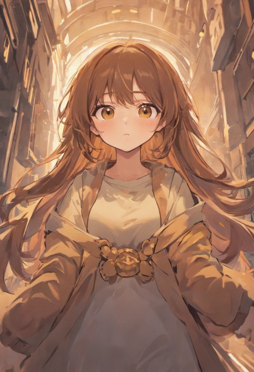 ((Masterpiece)), ((best quality)), (Anime:1.3), (super detail:1.2),(High Definition:1.3), (Professional Photography:1.2), (()), (wide shot), (morning), messy medium hair, (wearing tribal salopette only), tribal thin necklace, (Healthy body), (beautiful small breast), Beautiful collarbone, pale brown hair, cute teenage girlhy and very blush), lower eyelashes, (loose blunt bangs), red mesh hair, Slender body, (place hand on hair), glossy skin, open mouth, ((Beautiful brown eyes)), Textured skin, (Cat ears), Cute Beautiful Girl, BREAK, ((best quality)), ((on the collapsed city of the apocalypse)), vapor trail on the sky, (sharp focus), (perfect light), (vibrant color),