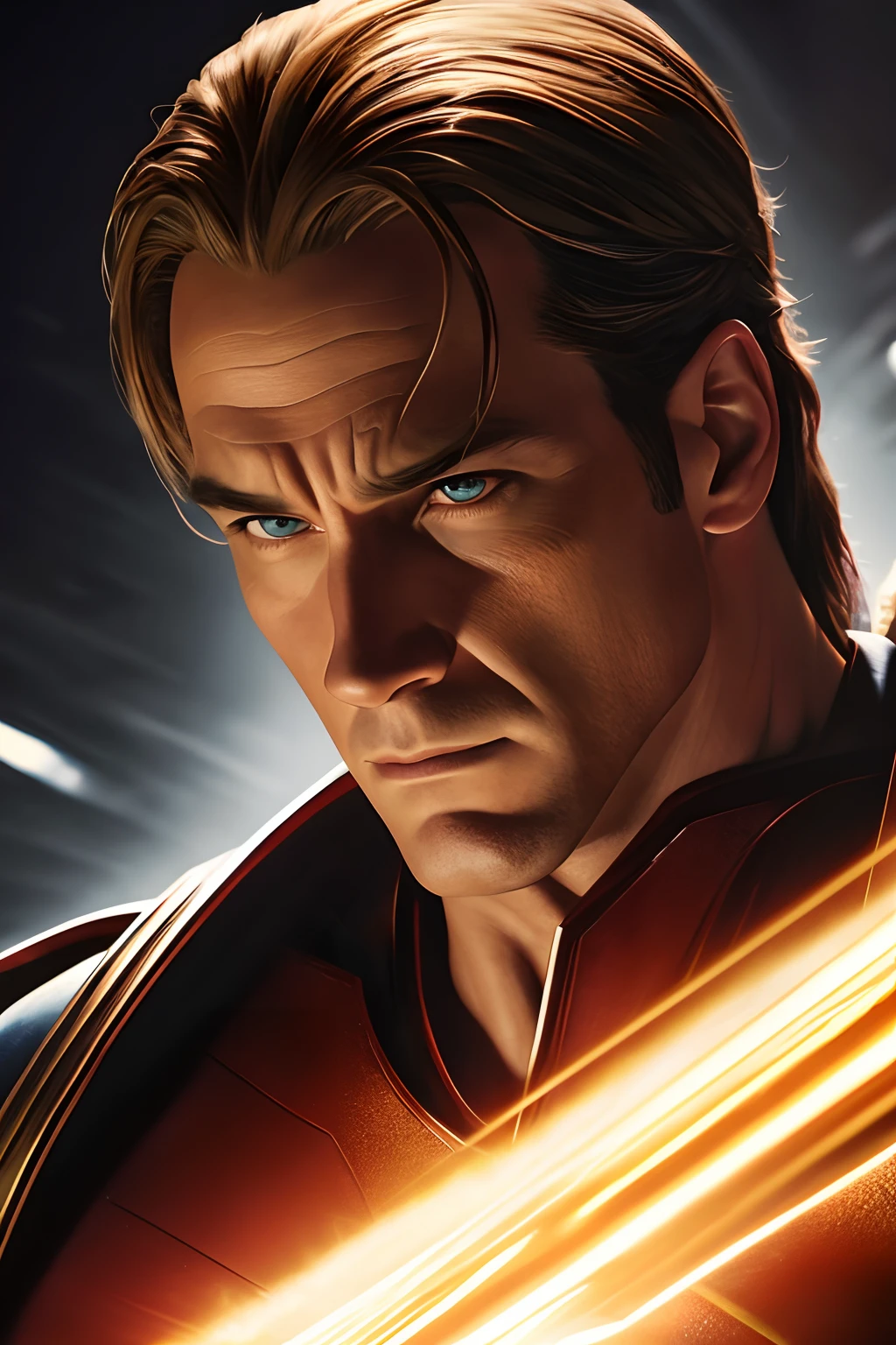 Arte no estilo de Alex Ross,cena do filme, Mulher-Maravilha de DC Close-Up, distorted space, mortos-vivos distorcidos no fundo, Flares da lente, eixos leves, detalhes intrincados, alto detalhamento, Volumetric lighting, 4k render, Foto de Stock, hyper-realistic, texturas realistas, dramatic lighting, Motor irreal,art direction by Alex Ross