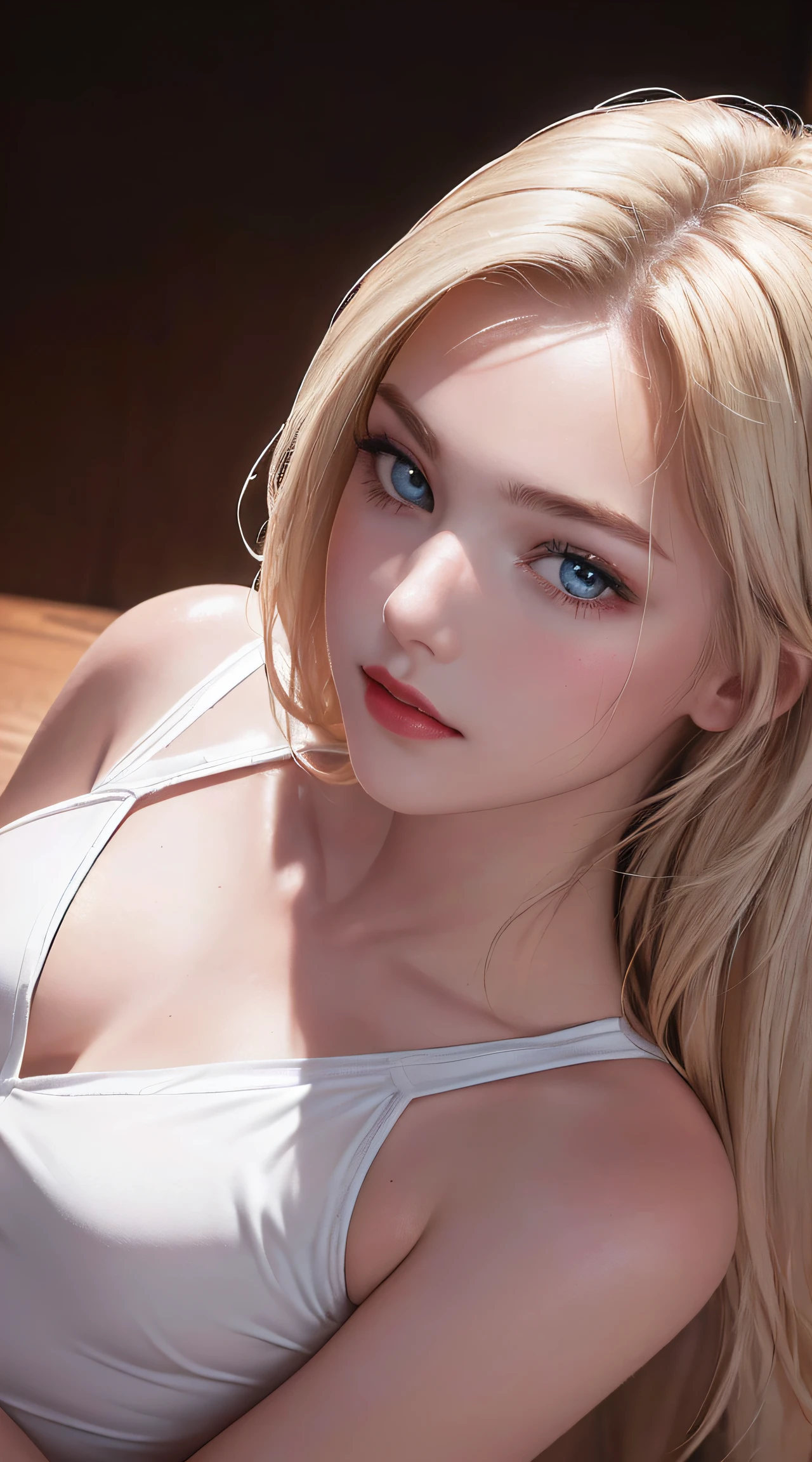 (8K, RAW Photos, of the highest quality, Masterpieces: 1.2), (Realistic, Photorealistic: 1.37), Highest Quality, Ultra High Resolution, light  leaks, Dynamic lighting, Slim and smooth skin, (Full body:1.3), (Soft Saturation: 1.6), (Fair skin: 1.2), (Glossy skin: 1.1), Oiled skin, 22 years old, Night, shiny white blonde, Well-formed, Hair fluttering in the wind, (Close-up shot of face only:1.2), Physically Based Rendering, From multiple angles, (Girl in a glass bottle:1.2), all-fours, Chest is sheer, (Smaller chest:1.2), cleavage of the breast, Lower breast, (Transparent costume:1.3), Not wearing a cloak, Beautiful eyes,Break HA,(8K, RAW Photos, of the highest quality, Masterpieces: 1.2), (Realistic, Photorealistic: 1.37), Highest Quality, Ultra High Resolution, focused eyes, light  leaks, Dynamic lighting, Slim and smooth skin, (Full body:1.3), (Soft Saturation: 1.6), (Fair skin: 1.2), (Glossy skin: 1.1), (Oiled skin:1.2), 18 years old, Night, Indoor, Strong morning light from the front, BREAK, shiny white blonde, Well-formed, Hair fluttering in the wind, (Close-up shot of face only:1.2), Physically Based Rendering, From multiple angles, (Cute:1.2), Beautiful hair blown in the wind, all-fours, Chest is sheer, Well equipped, Sheer, Transparent, Glittering Gemstones, beautiful body shape, It features a simple, BREAK, Hair volume decreases towards the ends of the hair, Beautiful skin without blemishes, (thin white small camisole,,,,,,,,,:1.2), Sparkly lips, The air is clear, shiny white blonde hair, Light is coming in from various directions, Hair through intense light, (Erotic:1.3), (Bare chest:1.2), (Small breasts:1.2), Under the breasts, narrowwaist, narrow shoulders, gazing at viewer, Big smile, spring, Bathing, Very small cloth