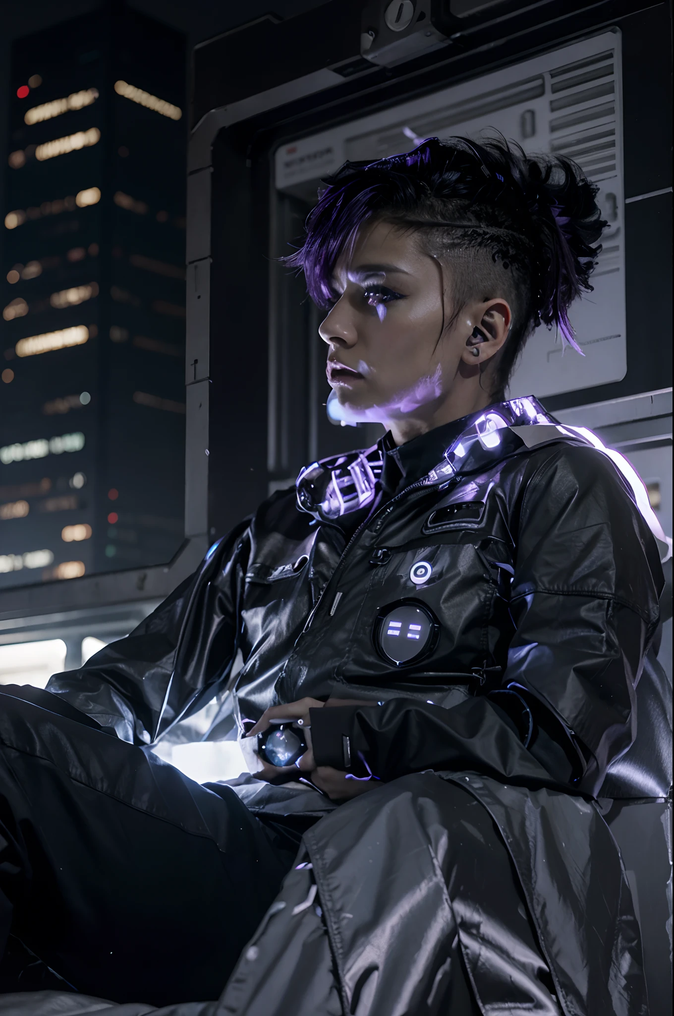 Cyber punk look realistic face male cyber punk City full hd ultra realistic