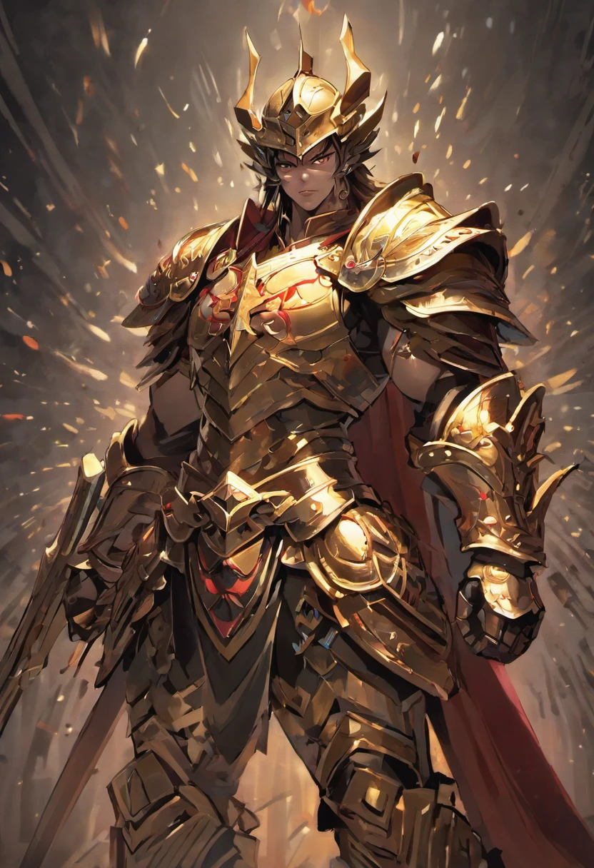 of the warrior brothers. The text is rendered in a metallic material, giving it a shiny and reflective appearance. The background is filled with a deep black color, accentuated by vibrant red highlights that outline the shapes of the interconnected warriors.
The warriors themselves are depicted in a powerful and dynamic pose, showcasing their muscular bodies and fierce expressions. They are wearing intricately detailed armor, adorned with intricate patterns and engravings. The armor is made of a combination of polished metal and ornate leather, giving it a blend of strength and elegance.
The scene is illuminated by a dramatic spotlight, casting strong shadows and highlighting the contours of the warriors' bodies. The light source is positioned to enhance the overall sense of depth and drama in the composition.
In terms of image quality, the prompt should include "(best quality,4k,8k,highres,masterpiece:1.2),ultra-detailed,(realistic,photorealistic,photo-realistic:1.37)" to ensure the generation of a high-resolution and realistic image. Additionally, the prompt can include tags such as HDR, UHD, studio lighting, ultra-fine painting, sharp focus, physically-based rendering, extreme detail description, professional, vivid colors, and bokeh to further enhance the overall quality and aesthetic of the generated image.
For the artistic style, the prompt can include "stylized, high-contrast, dynamic, illustrative" to capture the visual characteristics of the interconnected warrior brothers. The color tone can be described as "bold and vibrant, with a focus on black and red hues" to maintain the strong contrast and impactful presence of the composition.
Overall, the prompt should encapsulate the powerful and united spirit of the warrior brothers, while also highlighting the intricate details of their armor and the dynamic nature of their pose. The combination of metallic materials, bold colors, and dramatic lighting will contribute to the creation of a visually striking