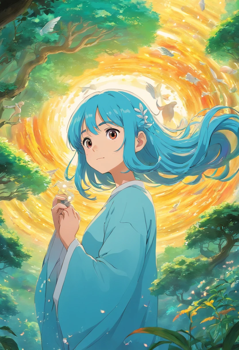 Personagem garota de anime cabelos brancos longos