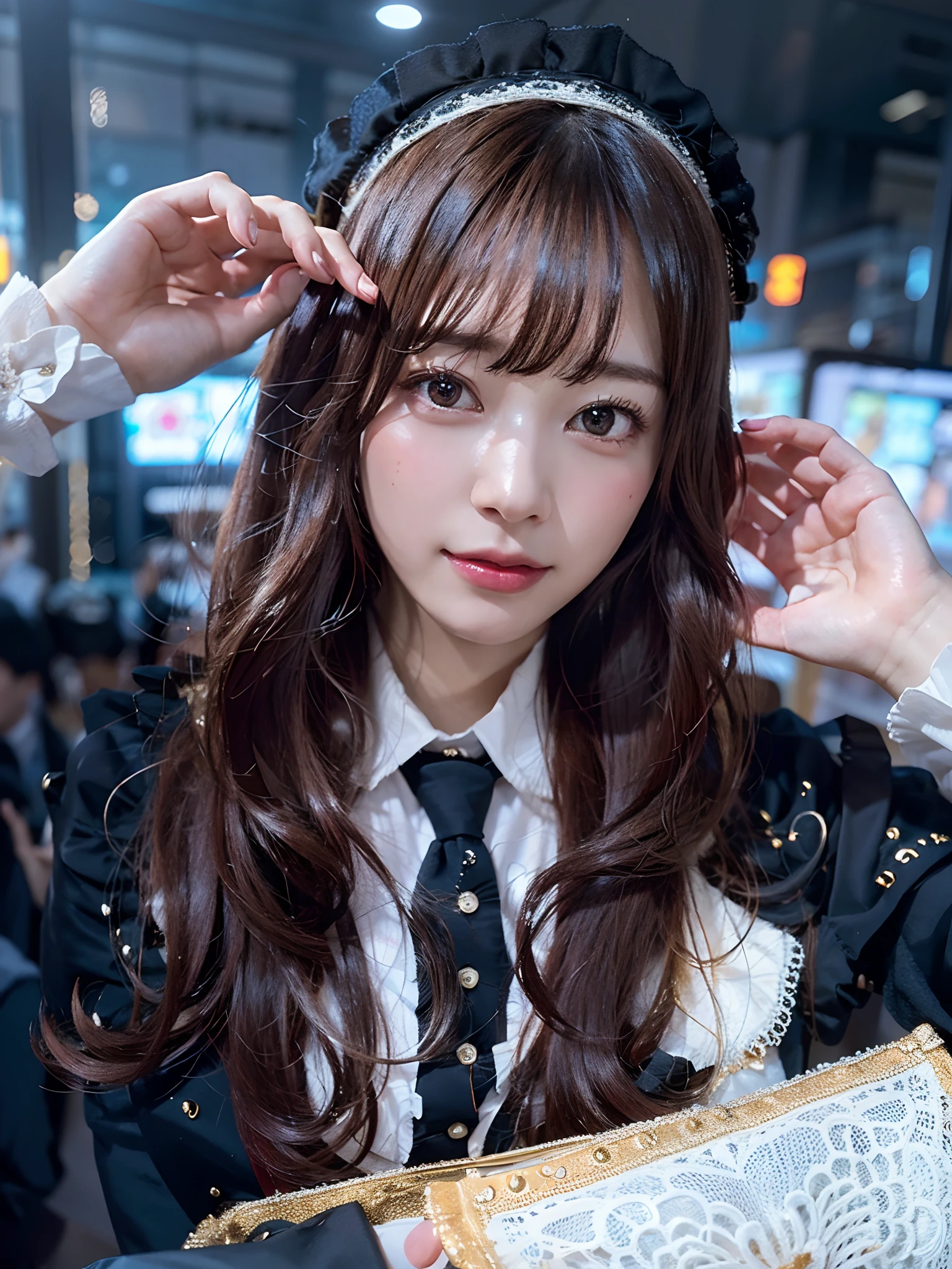 Raw photo, Extremely delicate and beautiful, masutepiece, ultra high resolution, Detailed Lighting, Octane Render, Highly detailed ticker Unity 8k wallpaper, Soft lighting, Unity, Esbian, Wallpaper, Realistic, Ultra-detailed light and shadow, soft lighting, BREAK 1girl, Photo Idol Girl, Short hair, happy smile,