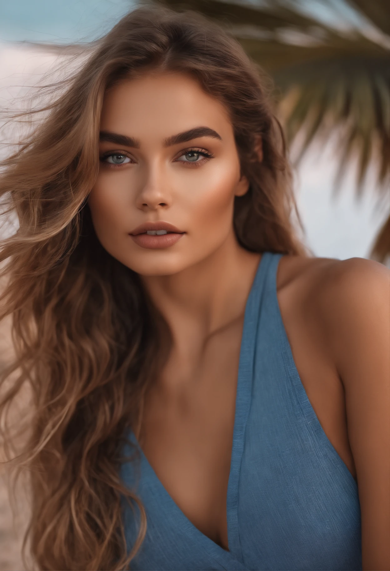 Femme arafed ne portant que des culottes, fille sexy aux yeux bruns, Portrait Sophie Mudd, cheveux blonds et grands yeux, selfie of a young woman, Eyes on the beach, Violet Myers, ohne Maquillage, maquillage naturel, Look directly into the camera, Visage avec Artgram, dezentes Maquillage, Superbe photo du corps entier, tiktok, Dans le club, Fission