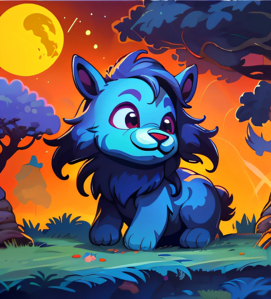 adesivo, fundo simples, animal cavalo, cavalo, Mula, Hiking in the Amazon rainforest at night in the moonlight, pele escura, Children's Stories Illustration, ceu estrelado noturno, conto de fadas, cores vibrantes, cartoon illustration, melhor qualidade, Chibi, disco Rigido, obra-prima