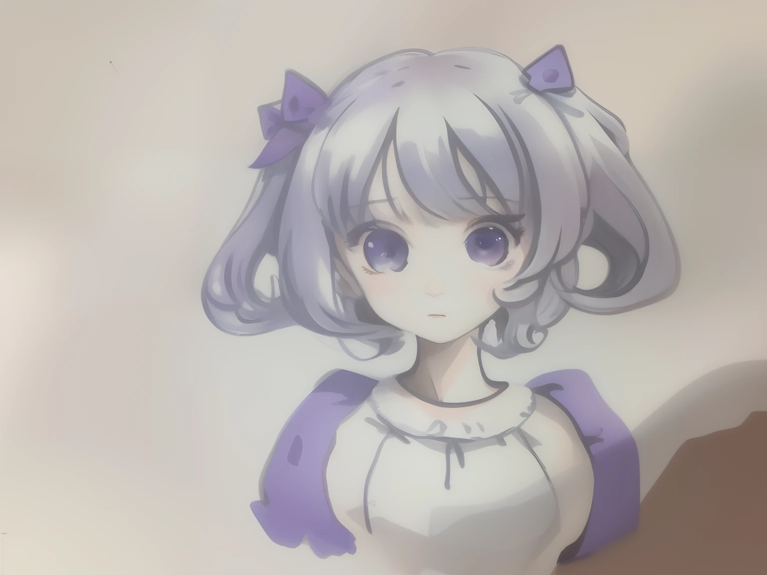 There is a painting，The painting is of a girl with long hair and a dress, small curvaceous loli, flat anime style shading, water color nendoroid, anime sketch, colored sketch anime manga panel, anime shading), small loli girl, anime shading, Soft anime illustration, Anime style portrait, ink and ballpoint, Portrait of an anime girl, chibi girl, Anime Paintings