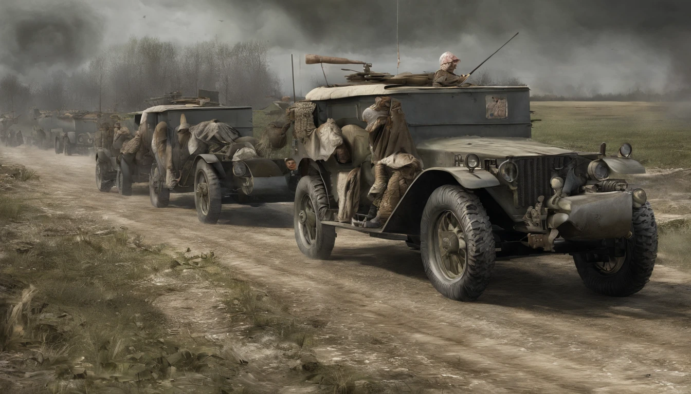 ww1ger,Frente Europeia,trincheira,soldado vivo,hopelessness,Tons de cinza de 24 bits,Bandagem sangrenta