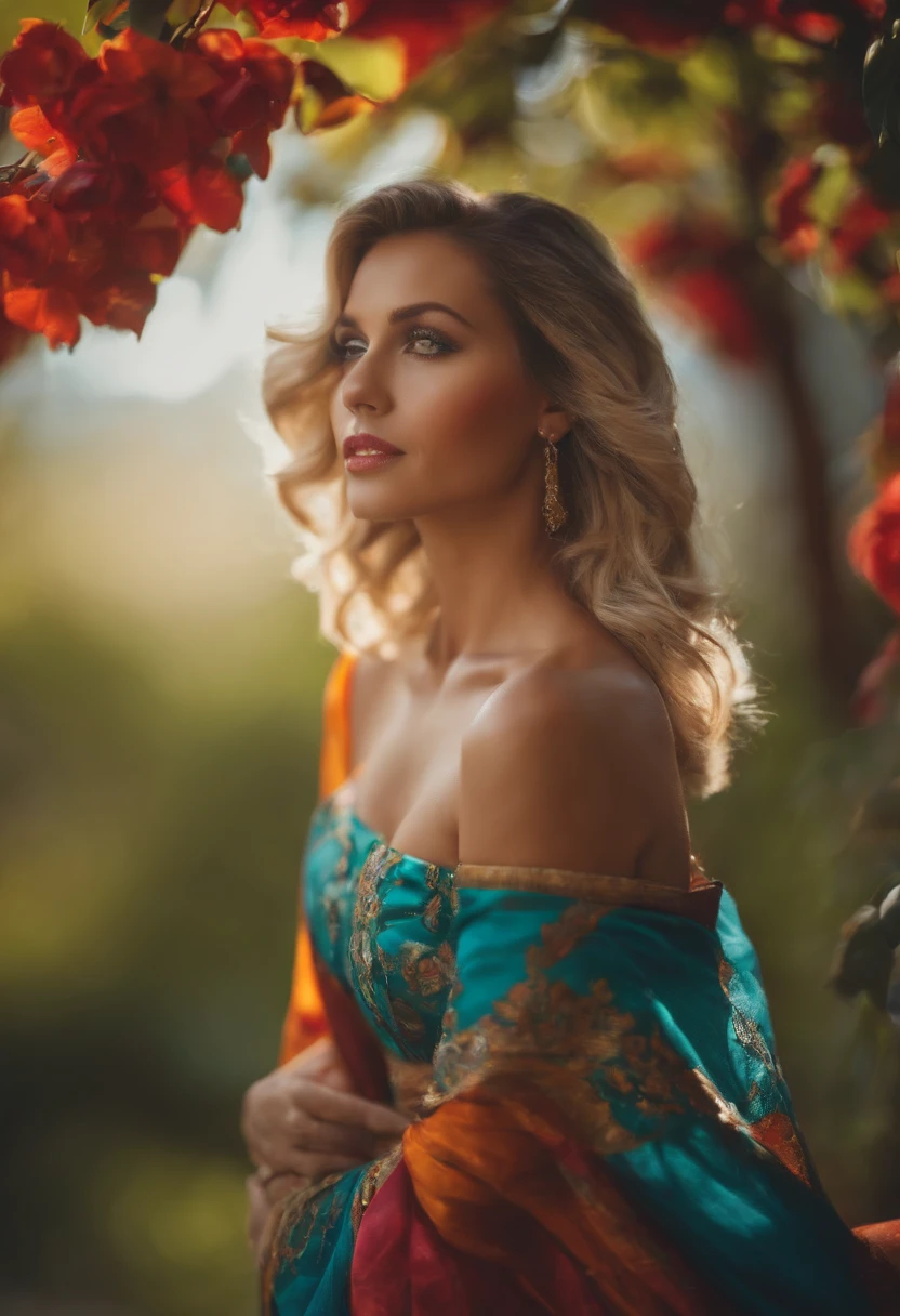 Beautiful woman getting