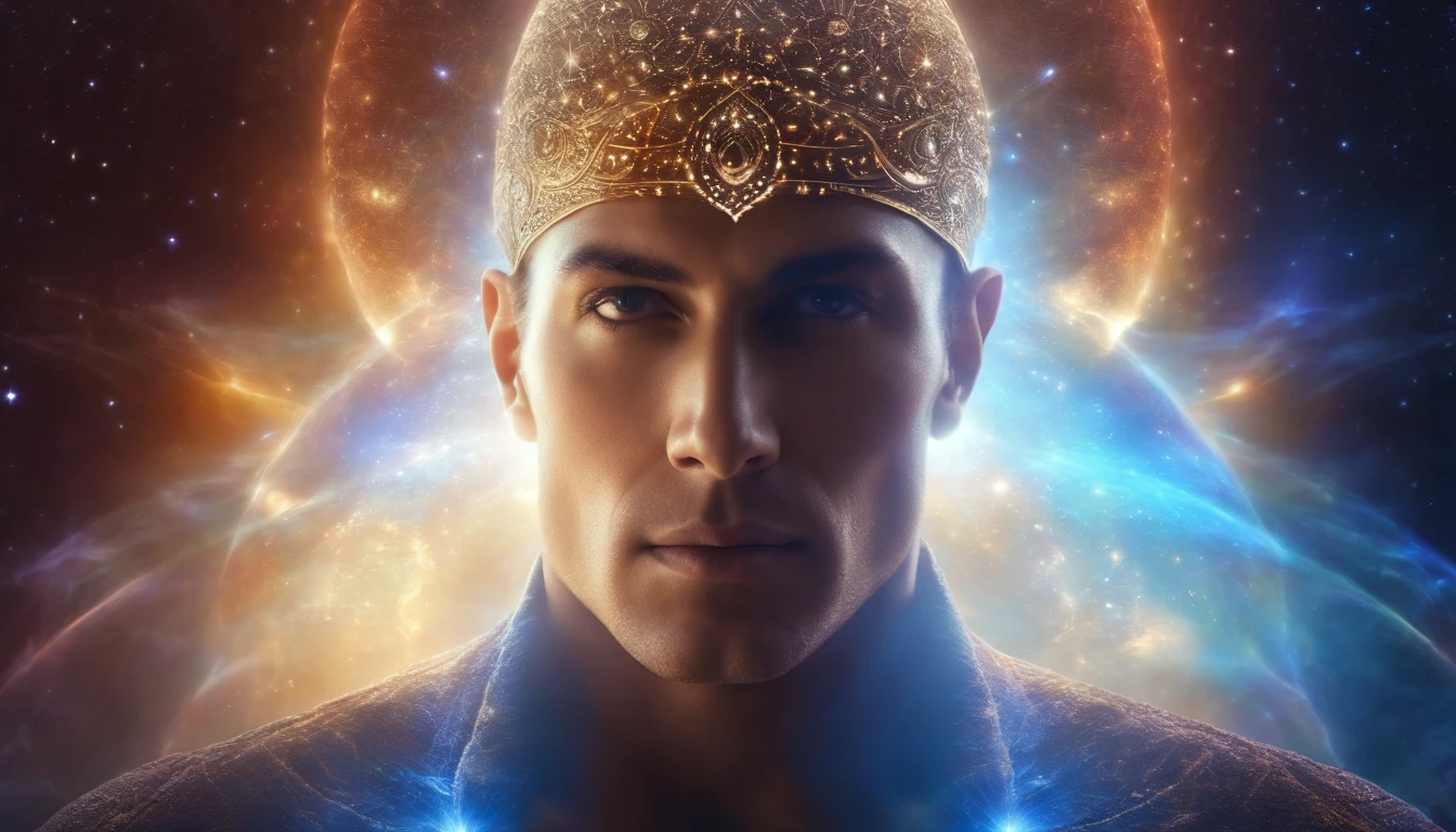masterpiece portrait beautiful boy, blue skin tone, lord krishna, traditional dress, galactic goddess,glitter skin,peacock feathers,action movie fighting stance,sparkling floating weightless curly black hair,teardrop ,glowing eyes, hovering,holding the universe,ethereal, hallucination,powerful legs,creation, best quality,2050, 8k, HDR, lut, accretion disk, nebula,supernova, no moustache