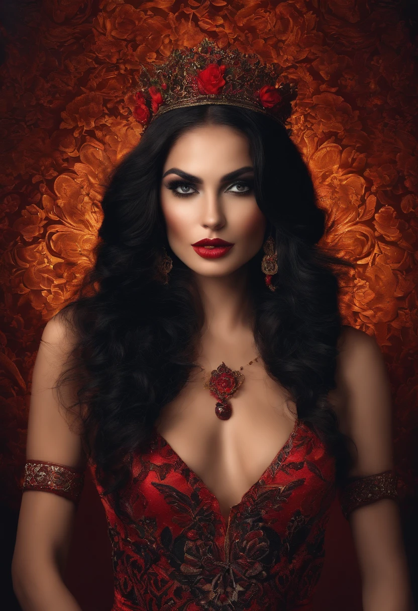 Mulher sensual necromante com uma cav