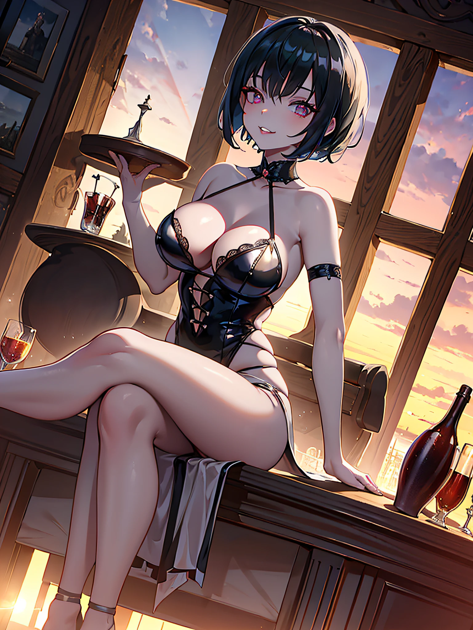 Mavis, Mavis Dracula-Loughran, Hotel Transylvania, Full body, large breasts, big ass, delicious body, voluminous pink full lips, very detailed eyes, biting her lip, sitting with legs open, on tiptoe, {wallpaper of extremely detailed 8k CG unit}, expansive landscape photography, (a low view focusing on the character and setting), (wide open field view), (low angle shot), (high light: 1.4), ( low light: 1.4), (warm light source: 1.8), complex details, (iridescent colors: 1.9), (bright lighting), (atmospheric lighting), Dreamy, sexy, Mavis Hotel Transylvania