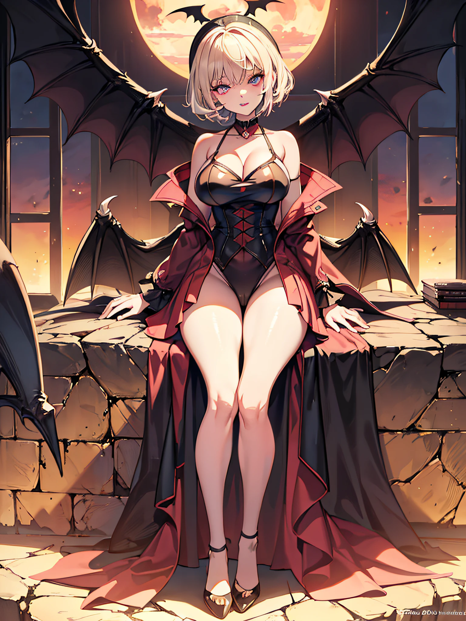 Mavis, Mavis Dracula-Loughran, Hotel Transylvania, Full body, large breasts, big ass, delicious body, voluminous pink full lips, very detailed eyes, biting her lip, sitting with legs open, on tiptoe, {wallpaper of extremely detailed 8k CG unit}, expansive landscape photography, (a low view focusing on the character and setting), (wide open field view), (low angle shot), (high light: 1.4), ( low light: 1.4), (warm light source: 1.8), complex details, (iridescent colors: 1.9), (bright lighting), (atmospheric lighting), Dreamy, sexy, Mavis Hotel Transylvania