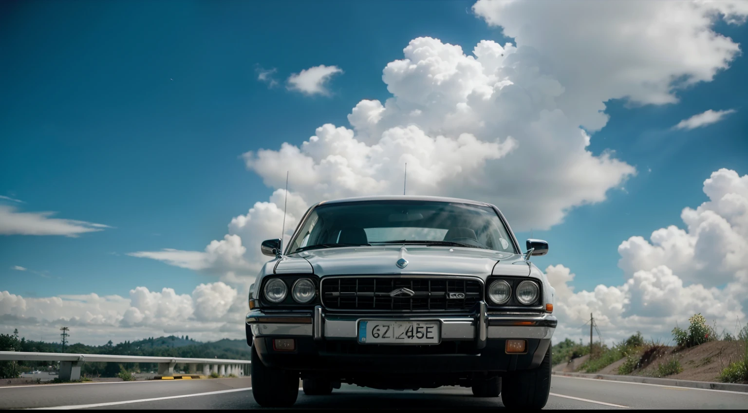 Image of a white car driving on a highway with a quote about it, misterioso!, brilho misterioso, viajando pelas montanhas, misterioso, um misterioso, Uma paisagem misteriosa, Bela e misteriosa, anonymous as a car, inicial d anime 1 0 8 0 p, Incrivelmente misterioso, banal, mas misterioso, Atmosfera misteriosa, Captura de tela inicial D Anime, mysterious vibes