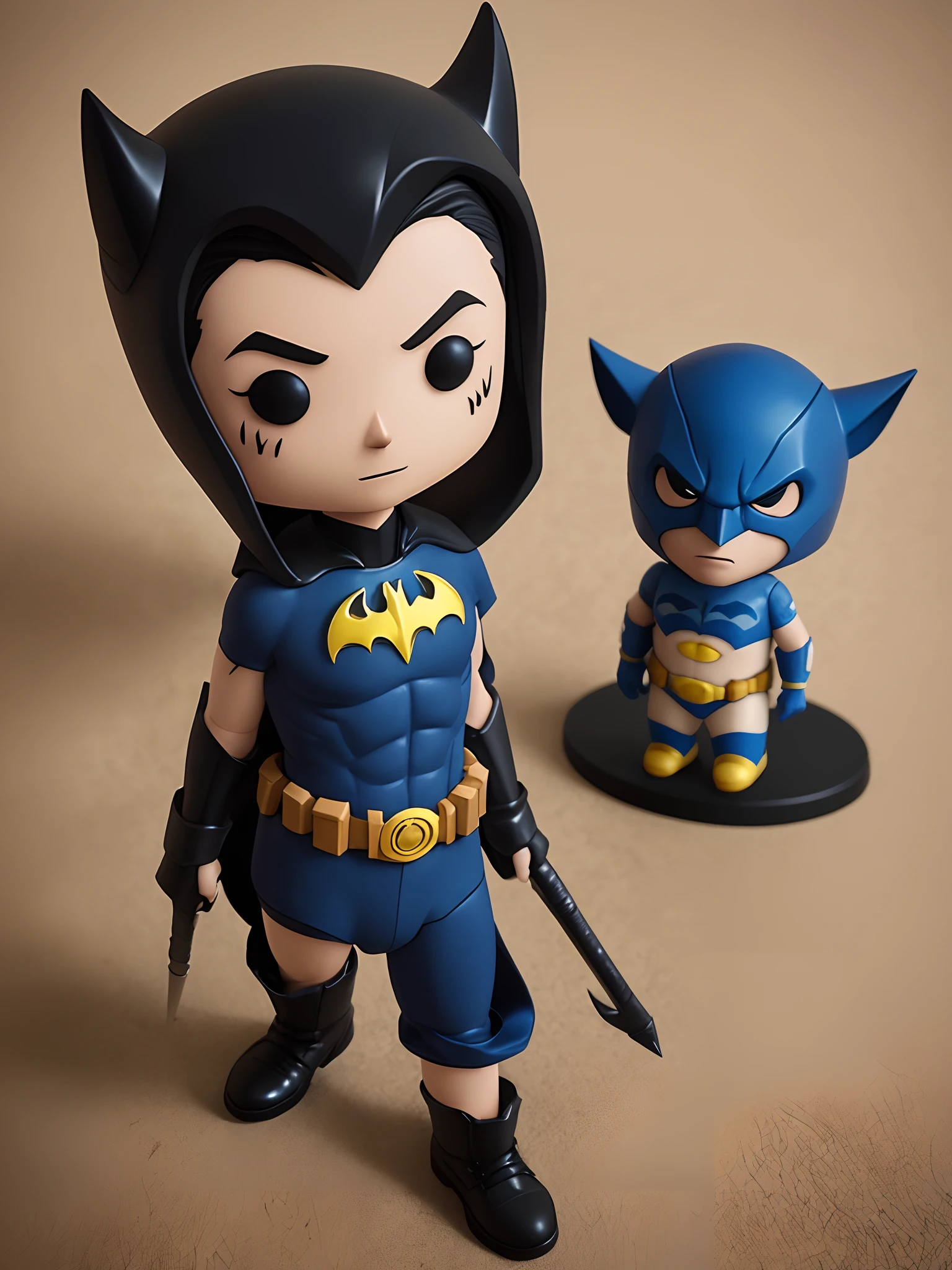 Crie um avatar do Batman em 3d brilhante de funko de realista com fundo animado