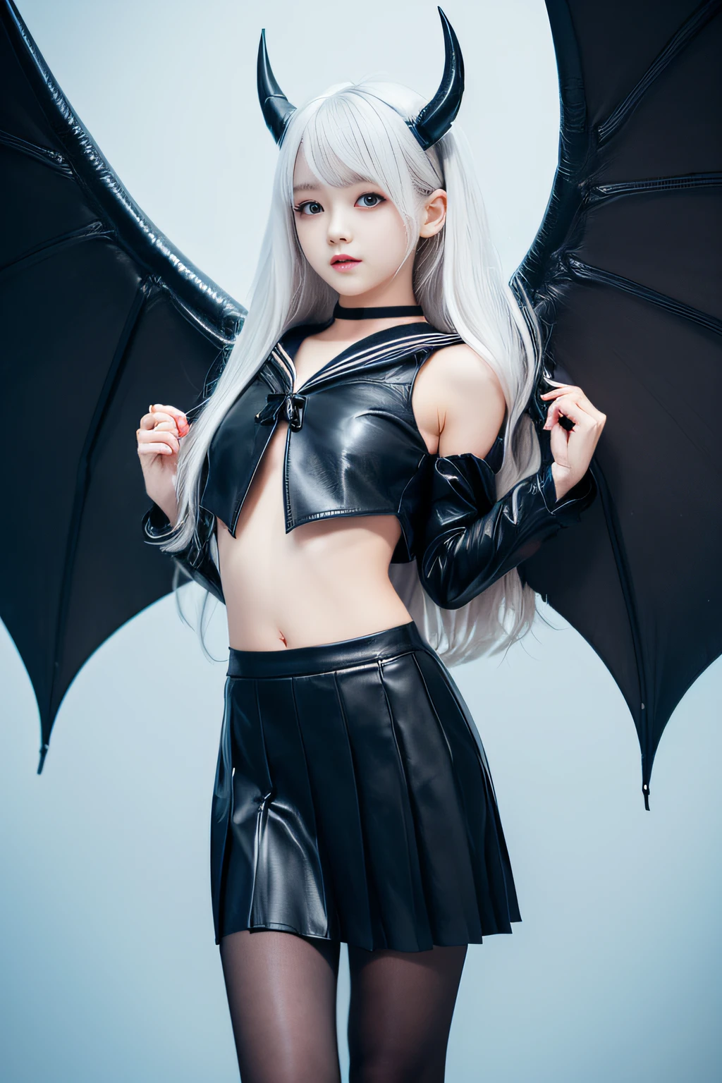 A lot of black spiders attached to the chest, a maiden, maiden skin exposed, sticky black liquid, lying face up, hands separated by chains, struggle, pain, penetration, black stockings, black dress, silver-white hair, using ice magic, magic suit, black eyes, black ice wings