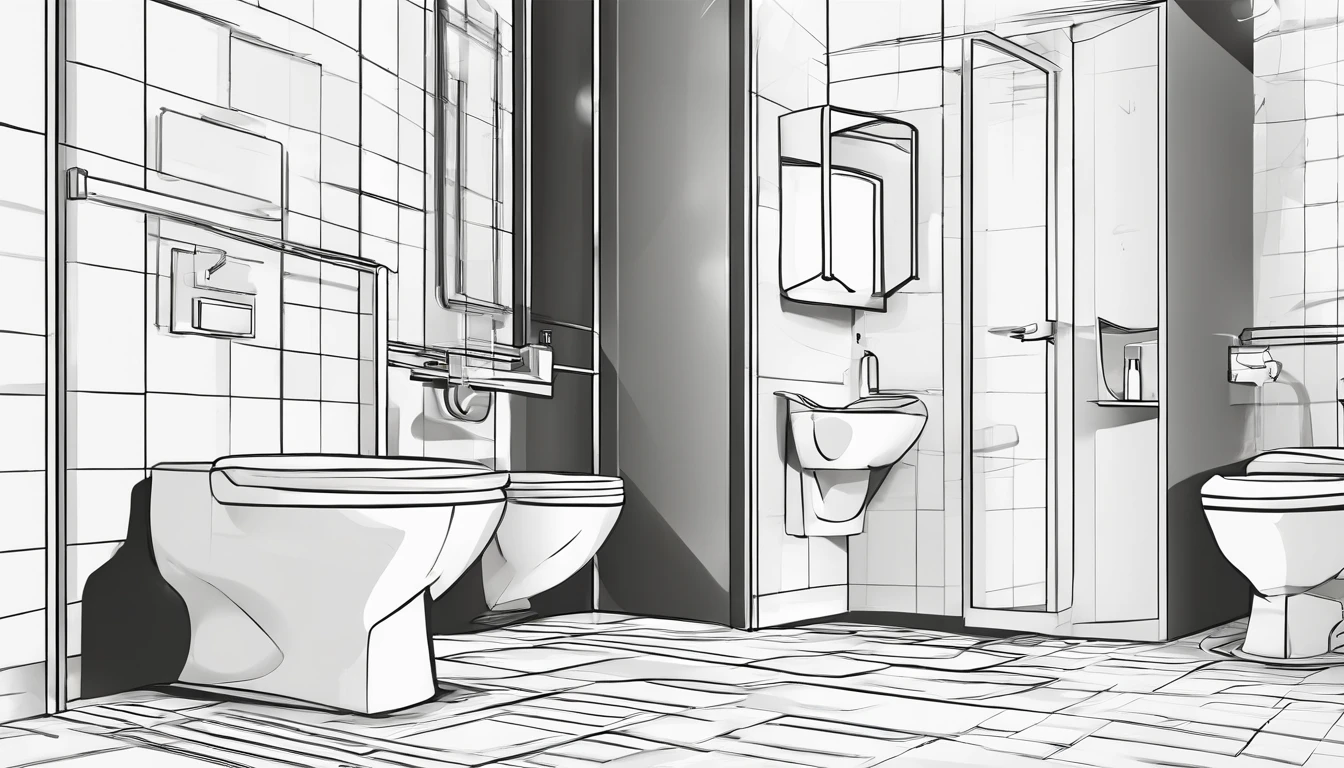 A bit dirty public toilet,mtu,Suits and shoes,Man sitting on bathroom floor,Holding a book in his hand