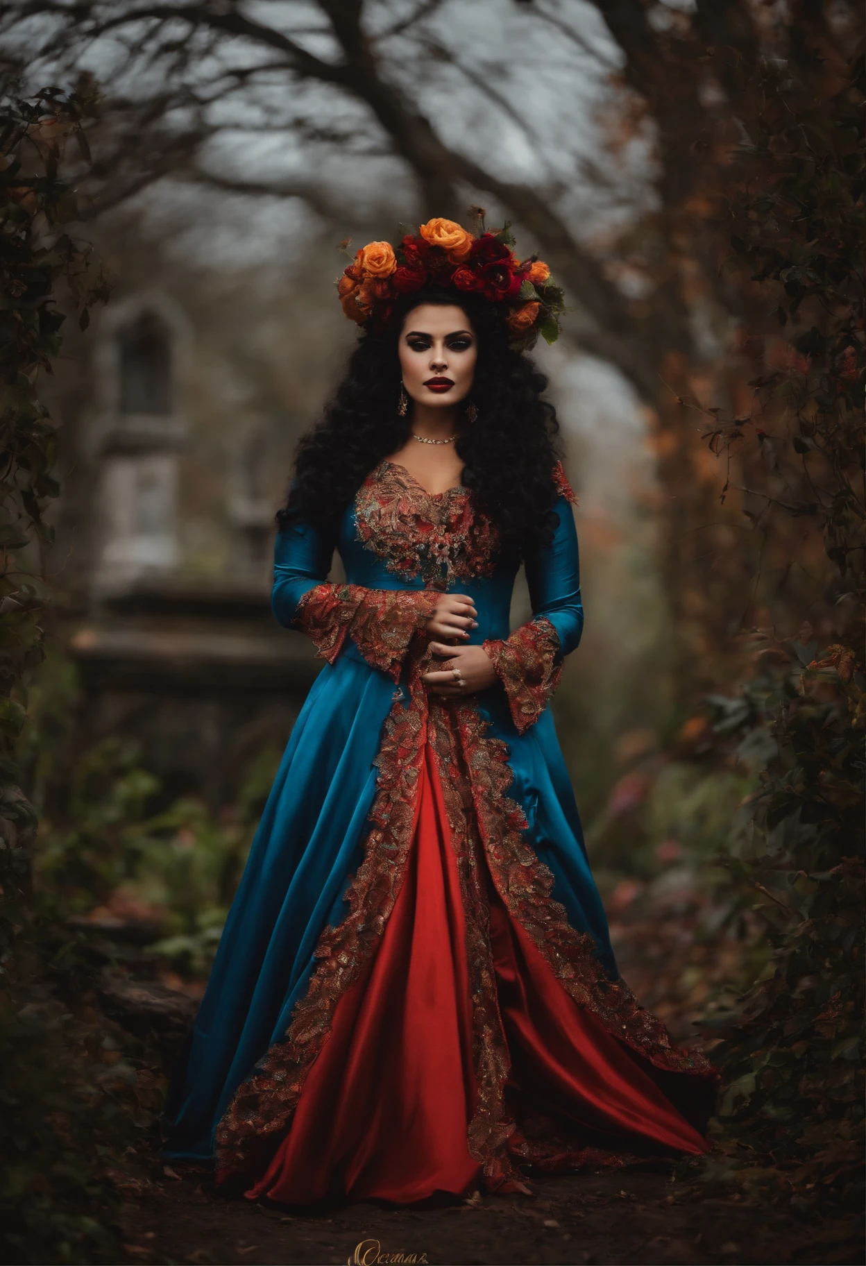 A graveyard queen, de rara beleza segurando um tridente em chamas