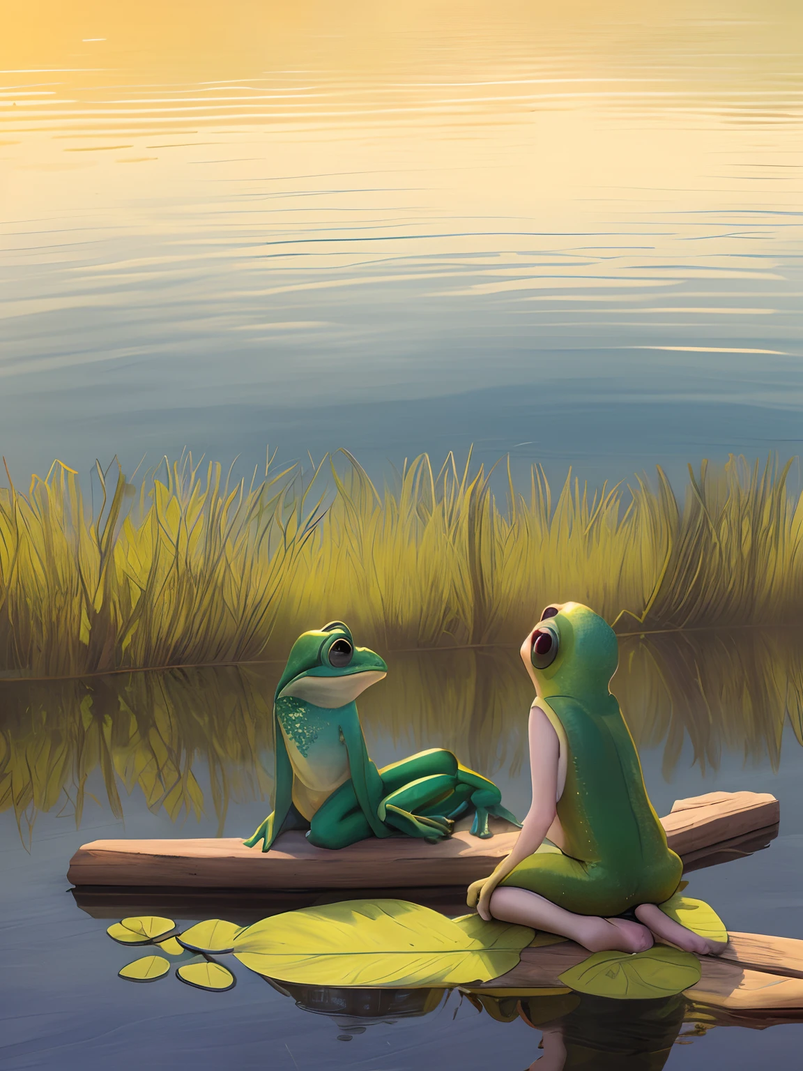 Frog in the lake