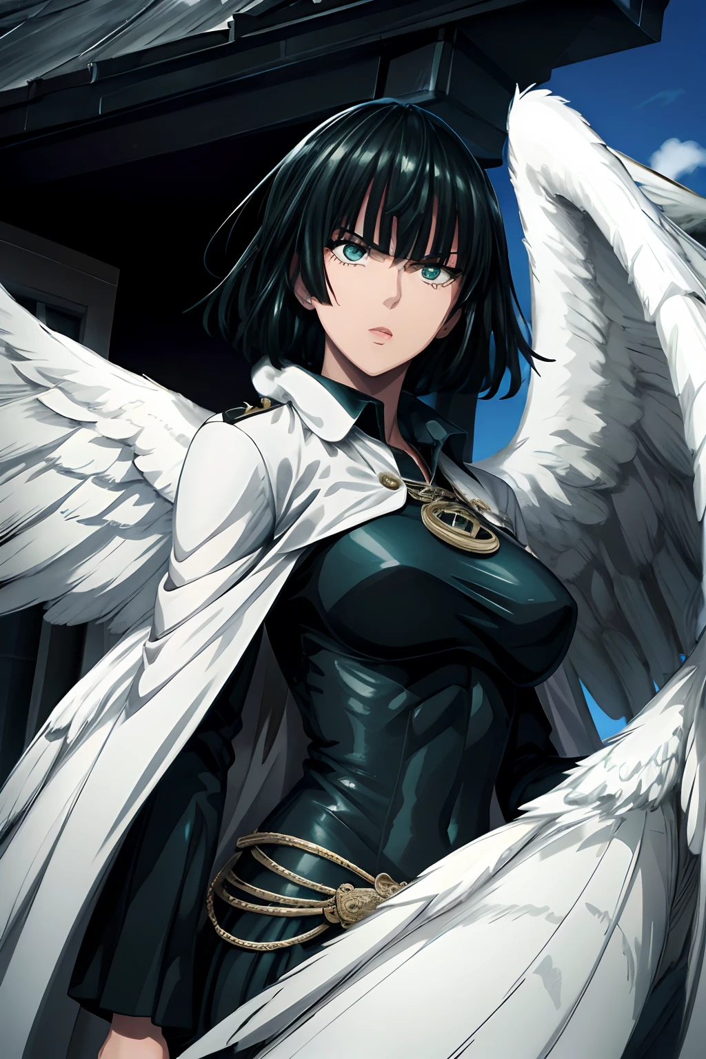 Fubuki, valquiria, angel, armadura de valquiria, angel wings, casco alado, mujer, gaodanvshen, [Espada: fuego: 0.3] y [Escudo: hielo: 0.3], espada y escudo