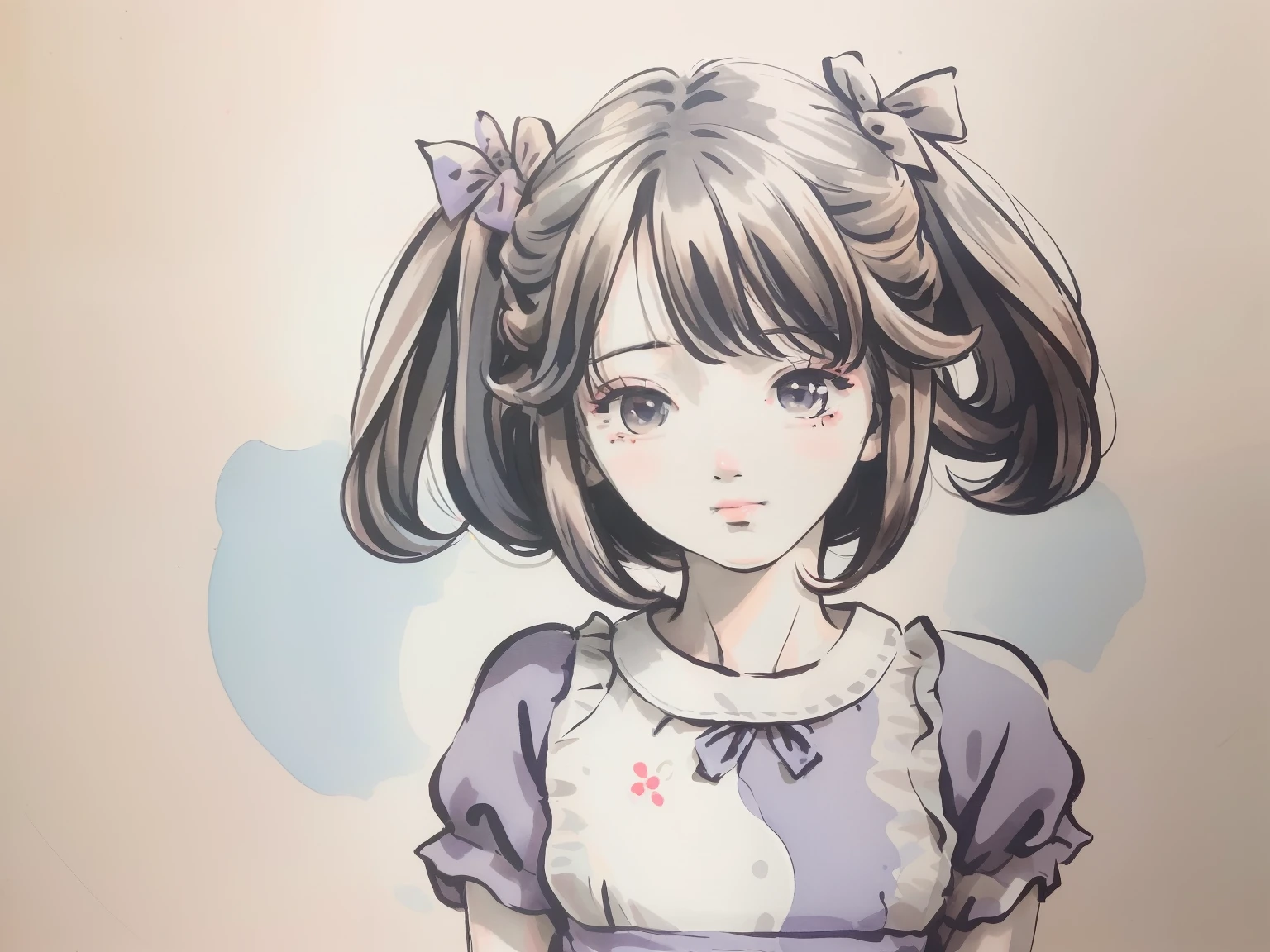 (best quality,4k,8k,highres,masterpiece:1.2), ultra-detailed, (realistic,photorealistic,photo-realistic:1.37) portrait of a girl in a long dress, with lovely Lolita style, shaded with flat anime-style shadows, showing vibrant watercolor irises, outlined with anime-style sketch lines, colored sketches in comic panels, highlighted with anime shading. The girl is portrayed with soft anime illustrations, showcasing her delicate features. The artwork is created using ink and ballpoint pen, capturing the essence of a beautiful anime girl in a lush flower field.