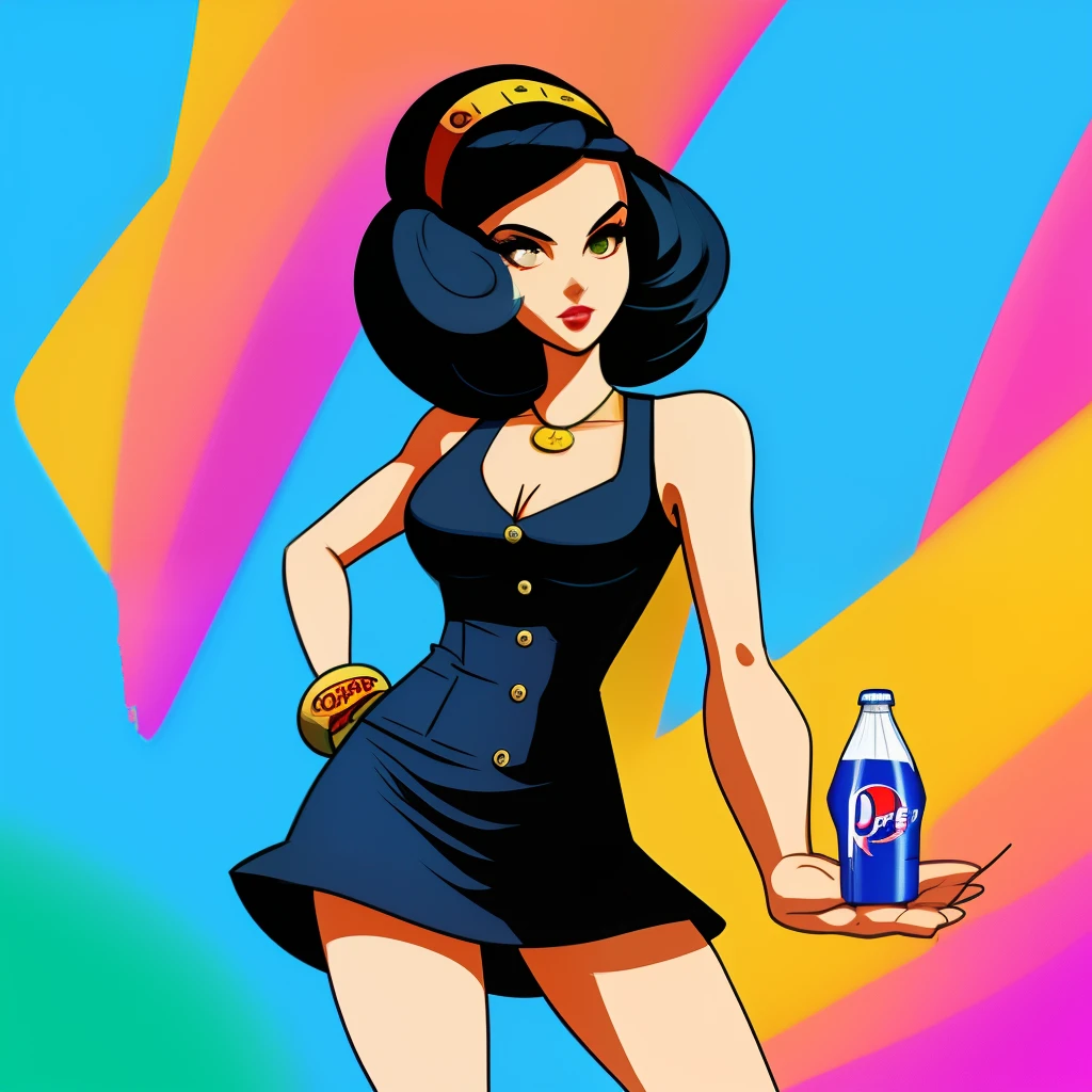 Black Dahlia de el juego Skullgirls sosteniendo una Pepsi