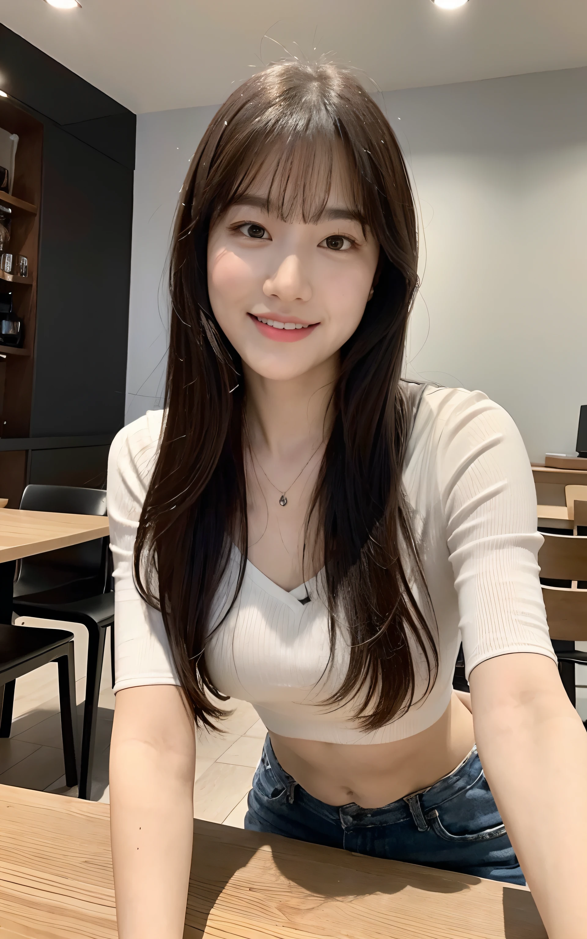 seed:2020674263.((Full body angle:1.1)).((Highest quality, 8k, masterpiece:1.3)), ((from below:1.1)).concentrated:1.2, Perfect body beauty:1.4, Hips:1.2, ((Delicate Hair)), (Vibrant color block short sleeve crop top for women,Shorts :1.1) , ((Highest quality、8k、masterpiece:1.3))、1 Girl、A sloppy smile、Esbian all over body、Slim face、Big 、Beautiful woman、(Dark Brown Hair)、Long Hair、1.1、Flickering Valley、Detailed eyes、double eyelid、Blurred Background、超Slim face、Smile、Looking down、stroll.extreme extreme close-up.cowboy shot