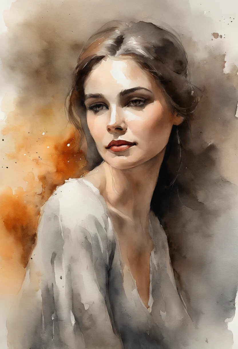 Pintura em aquarela de uma  preta bonita : : trending on ArtStation: : Simple composition creates a sense of order and harmony. A pintura reflete as qualidades espirituais do mundo natural. --up luz --ar 9:16