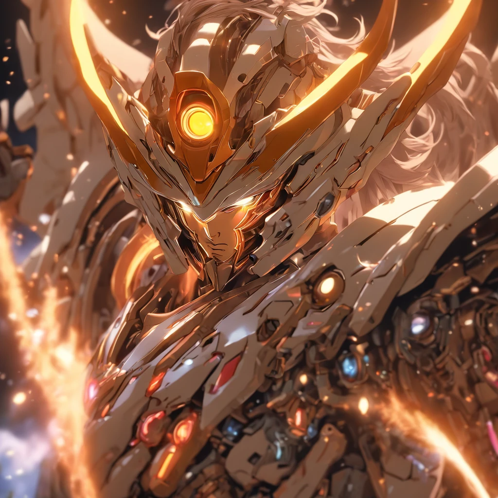 (Cowboy Shot:1.2),(Wide angle shot), (longshot:1.3), (Intricate details:1.4), (masutepiece) , ((anime robots, Angel, Magic)), (Perfect aesthetic eye:1.3) , (Detailed eyes) , (Halo:1.2) , (elden ring:1.3), (mechanical wings), (Wings:1.3), blazing, twin-tail hair, multicolored hair, (Perfect hands:1.1), (Anatomically correct body:1.4), (Perfect face), on a gundam | Ultra-detailed robotic armor | Cinematic lighting | Complex filigree metal design | 16 K | unreal enginee 5 | Octane Render | 。.。.3D, (Anatomically correct :1.4), (Holographic Hyperspace Metaverse 50mm, ultra-detailliert, Fantasy background, blush, Solo), (Fighting stance:1.3), (Magic Circle:1.3), Lightning Effect, (Ray tracing), Show your abilities, (Glowing eyes) , (Luminous particles) , 16K Race Wallpapers,