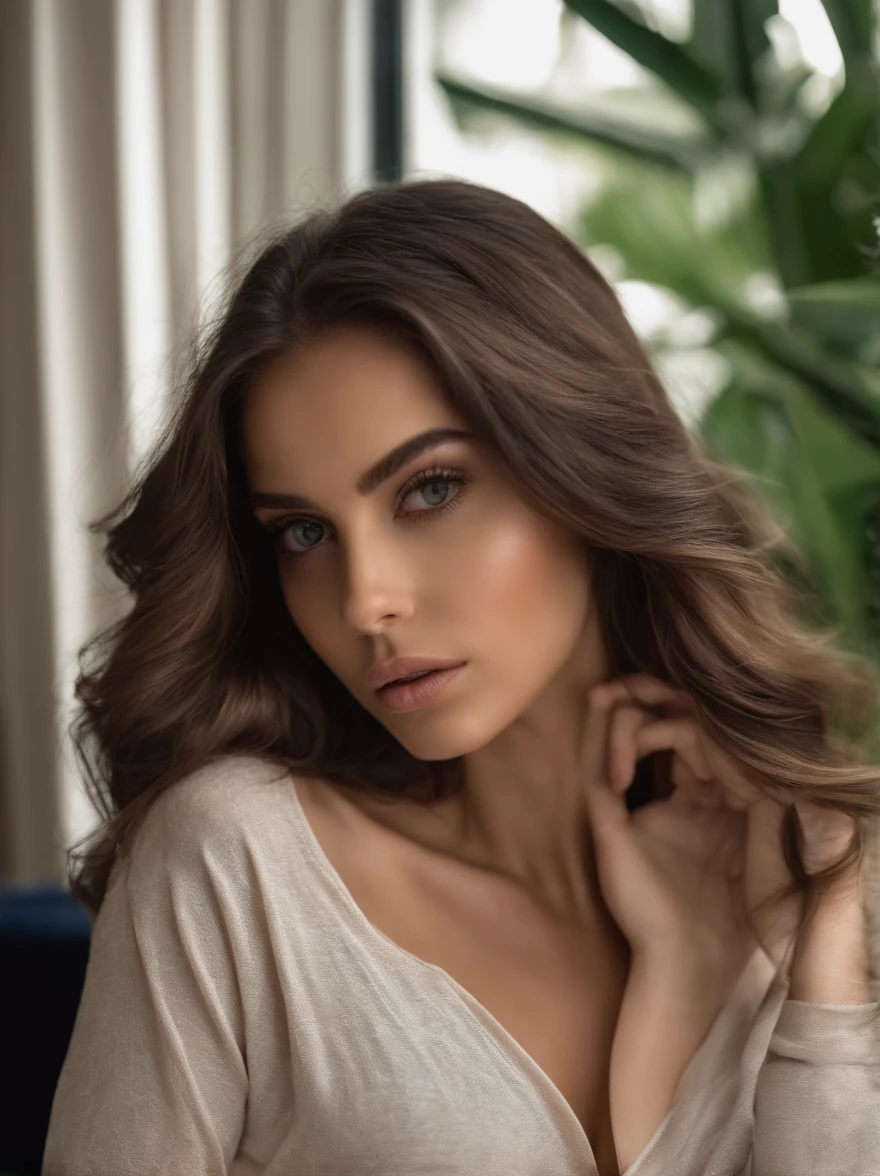 Mujer sin ropa, Chica sexy con ojos verdes, Retrato Sophie Mudd, brown hair and large eyes, selfie de una mujer joven en un hotel lujoso, Ojos del dormitorio, Violeta Myers, sin maquillaje, Maquillaje natural, staring directly into camera, cara con artgram, maquillaje sutil, Impresionante foto de cuerpo completo, penetrantes ojos verdes, beautiful angle, Pose atractiva, Cute little girl, pose sexy, Imagen de cuerpo entero, cuerpo completo, full body shoot, Diosa morena, High detail, Pose satisfecha