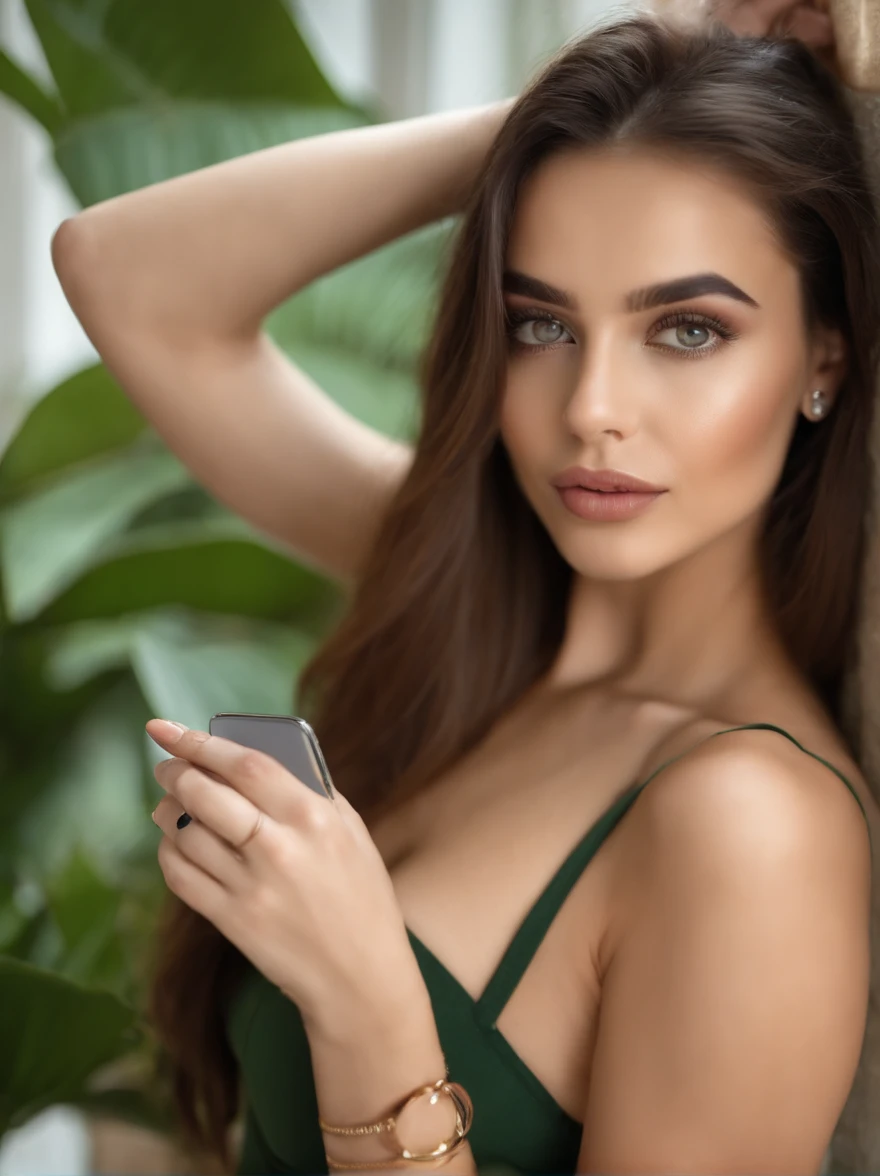 Mujer sin ropa, Chica sexy con ojos verdes, Retrato Sophie Mudd, brown hair and large eyes, selfie de una mujer joven en un hotel lujoso, Ojos del dormitorio, Violeta Myers, sin maquillaje, Maquillaje natural, staring directly into camera, cara con artgram, maquillaje sutil, Impresionante foto de cuerpo completo, penetrantes ojos verdes, beautiful angle, Pose atractiva, Cute , pose sexy, Imagen de cuerpo entero, cuerpo completo, full body shoot, Diosa morena, High detail, Pose satisfecha