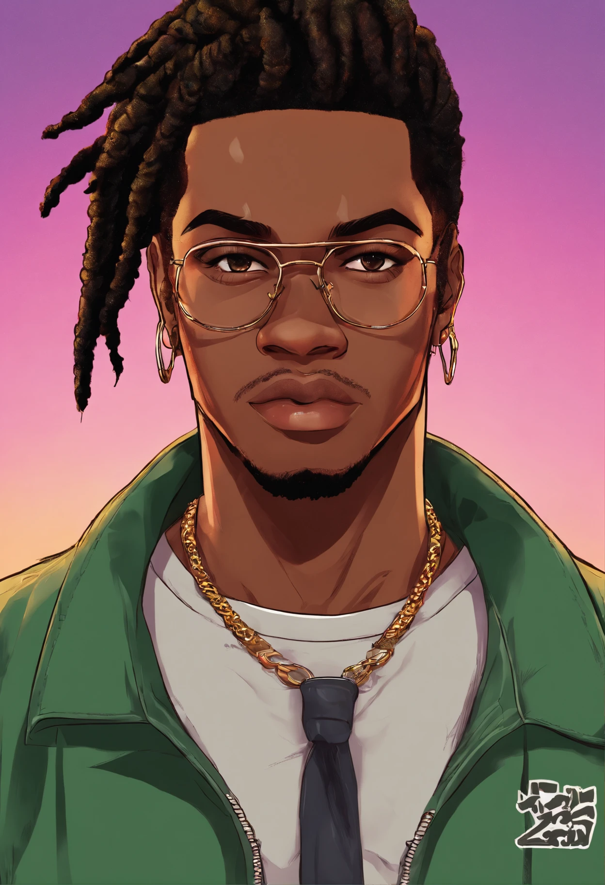 (Qualidade Superior, 16k, master part: 1.3)), jovem negro, Retrato de um homem adulto de pele escura(Afro-americano:1.2 , 2 0 anos) com dreadlocks pretos escuros e uma camisa branca, fanart de menino urbano, solo portrait 🎨🖌️, estilo de arte desconhecido, retrato detalhado do caractere, black anime manga girl, fundo urbano da cidade , Olhos verdes aqua, Anime detalhado soft face, menino anime, estilo anime masculino, retrato de meio corpo, Textura altamente detalhada do rosto e da pele, Olhos detalhados,na favela do brasil