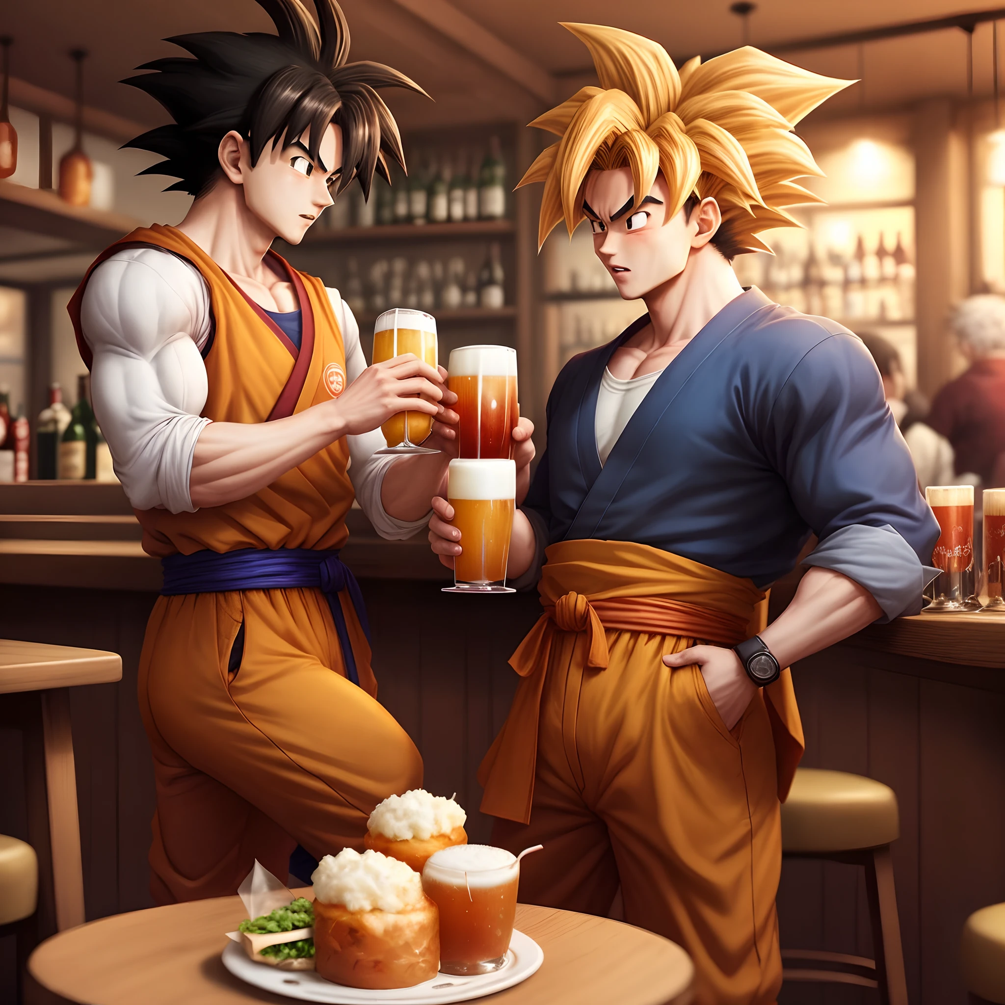 Satoru Gojo and Goku at the pub