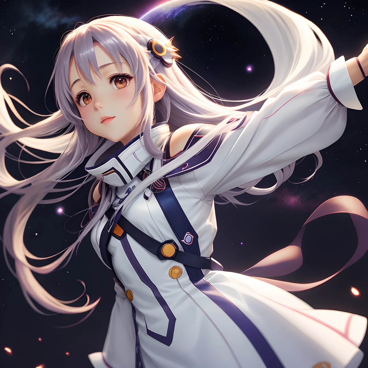 Cosmic Eclipse Asuna Yuuki, cabello white