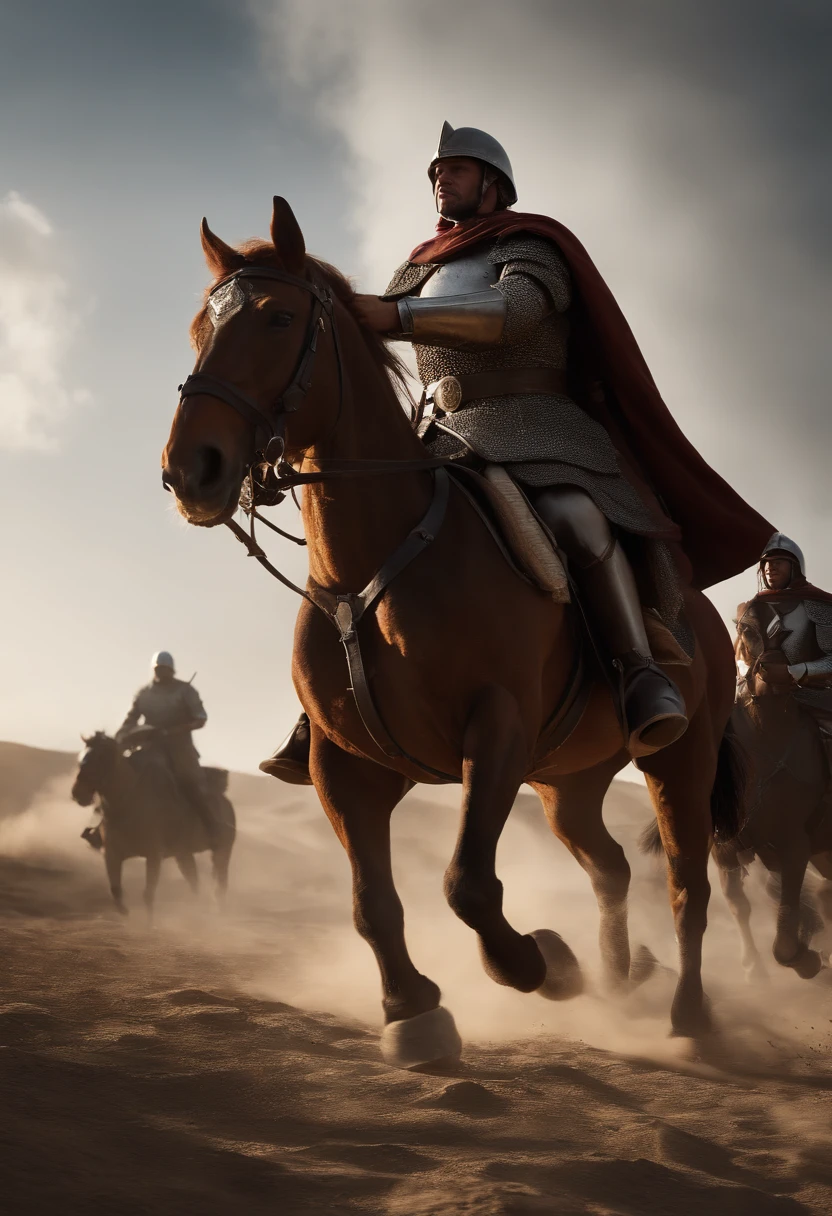 (best quality,4k,8k,highres,masterpiece:1.2),ultra-detailed,(realistic,photorealistic,photo-realistic:1.37),historic,monochrome,warriors,horseback riding,armored soldiers,sprawling battlefield,empire expansion,dynamic action,wind-blown flags,dust-filled air,campsites,archery formations,military strategy,disciplined troops,massive cavalry charges,imposing presence,imperial conquest,legendary conquerors,military precision,conquering nations,war apparatus,unstoppable force,ancient glory,mercenaries,endless horizons,unified front,endless battles,strongholds,endurance,leadership,loyalty,bravery,intimidating,unconquerable spirit,monumental achievement,dominance,empire-building,destined greatness,celestial blue sky,golden sunlight