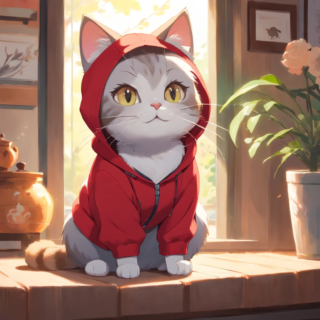 "Generate ultra-high definition images of chic cats, Gray cat in sweatshirt. Use advanced macro photography techniques、Highlights the intricate details of the cat's coat, mustache, And expressive eyes.
Place the camera at the level of the peephole, Create an intimate connection between the audience and the cat subject. Large aperture,Achieves a shallow depth of field, Make the cat stand out clearly against a slightly blurred background.
Improve lighting to emphasize the texture and contours of the cat's body, In software, Remove coarse shadows、, cosy atmosphere.
Scratching a cat in a relaxed position, But balanced, Show flexibility and elegance. Try to capture the moment of natural movement, Stretching, Pubic hair beauty, etc., Convey realism.
Implement post-processing techniques to improve image clarity, Contrasty, and color balance, Protect every aspect, From the intricate patterns of cats to their intense gazes, Rendered in stunning detail.
Finally, convey the gentle beauty and innate grace of cats,,, Capture fleeting moments,Celebrating the uniqueness of cat curiosity and balance." Wearing Little Red Riding Hood