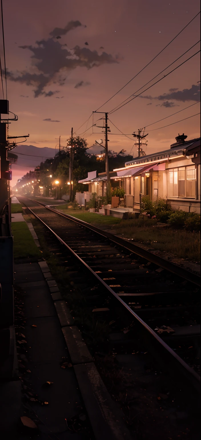 The picture is bright and well lit. no humans. (((Makoto Shinkai style)),pixiv,anime drawing,high quality,pink purple sky,beautiful scene),(universe,train passing,magical realism,((makoto shinkai style)) ::0.8), [Artistic Atmosphere, Atmosphere:0.8, Starry Sky, Hills, Snow Mountain, Sparkling Water, Grass, Trees, Smoke, Stars, Low Angle of View, Specular Scattering,