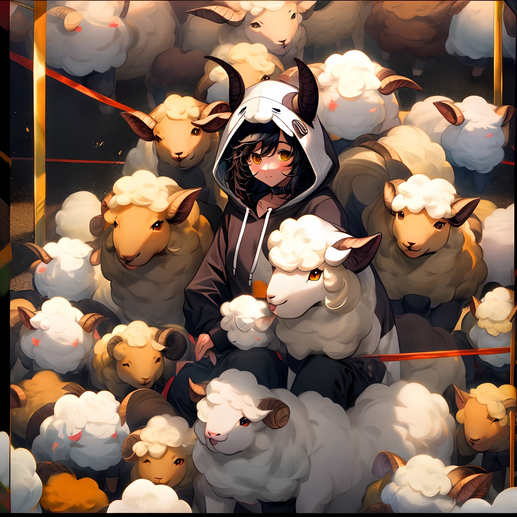 Border collie hoodie sheep