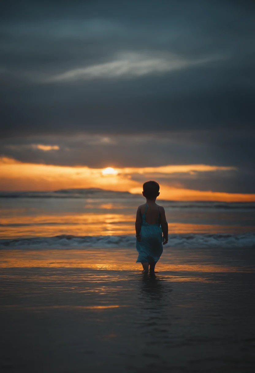 Child with in the sea