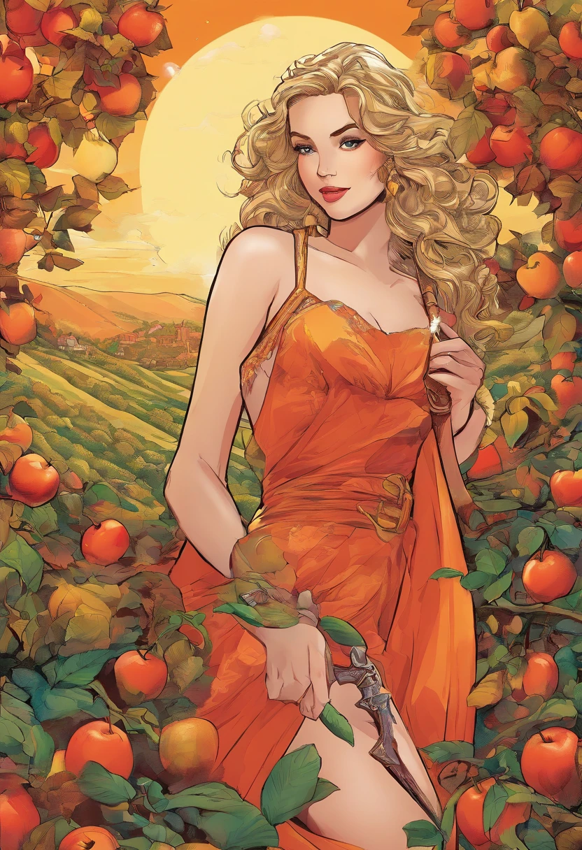 A European,50yearsold,mtu,Sit under an apple tree,The apple hit the head,Poster magazine,hyper HD,the detail,Master masterpieces,Macro,Sony SLR lens