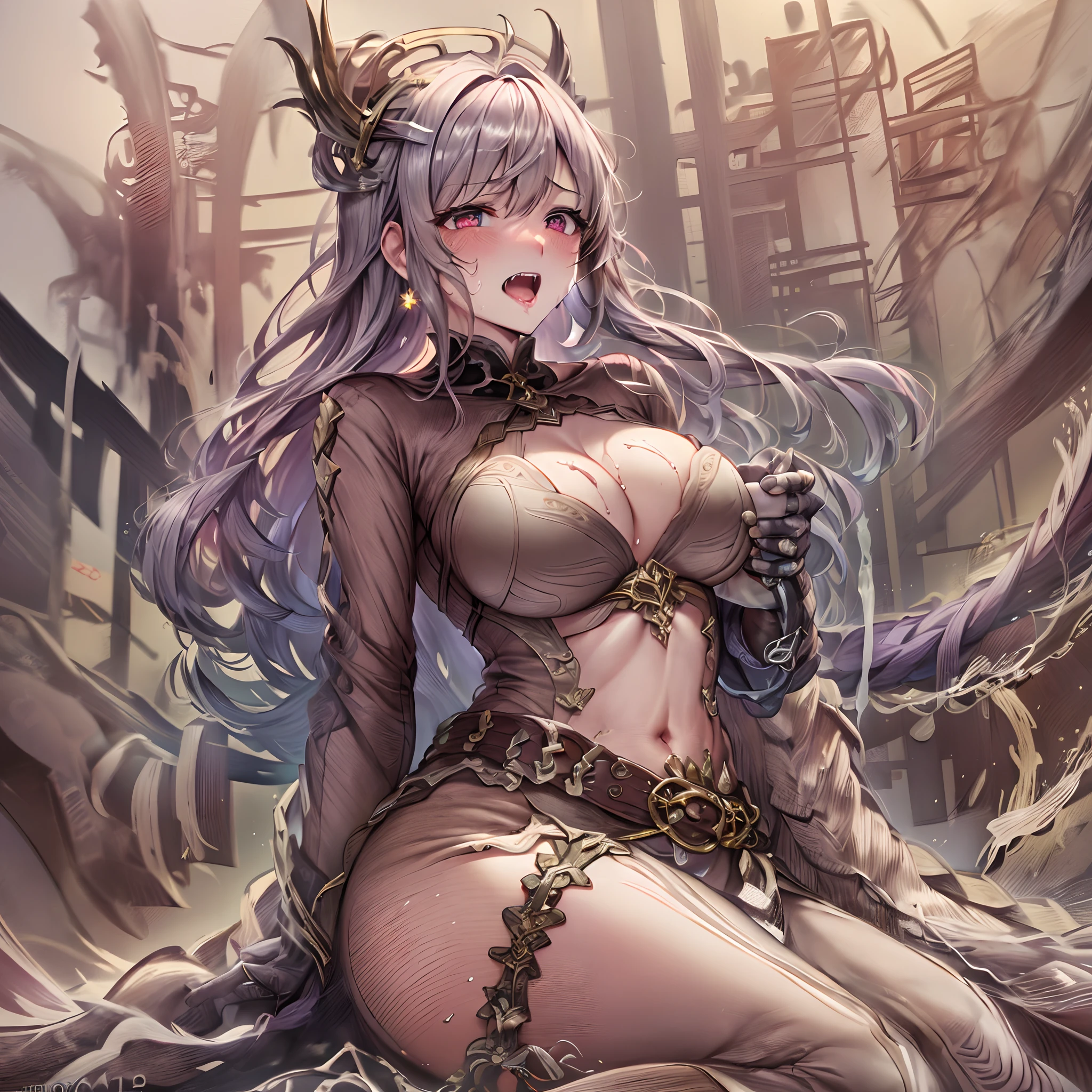 1girl in, Close Up Shot, (White hair, Medium Hair, Large breasts, Red Eyes), Perfect Anatomy, city, Cyberpunk style, ((White shirt, Black jacket, Black skirt, Navel, Belt bag, Black Gloves, neck tie, wrist watch, earrings, Looking through black leggings)), ((holding gun)), war, Ruined city, battle field, rubble, Buildings,cigarette(masterpiece、top-quality、top-quality、Official art、Beautifully Aesthetic:1.2)、(One girl:1.3)、A highly detailed、(Fractal Art:1.1)、(colourfull:1.1)(florals:1.3)、The most detailed、(Zentangle:1.2)、(Dynamic Poses)、(Abstract background:1.3)、(shinny skin)、(Many colors:1.4)、、(耳Nipple Ring:1.4)、(pluma:1.4)1 very mature female、superlative degree、masterpiece、sitting on a bed、seductiv、pure white microbikini、Lace stockings、Full body super close-up shot、SFW Cover SFW、very Bigger breasts、extremely big ass、thighs thighs thighs thighs、nipple covered、Areola cover、Blue-black long straight hair ribbon、Dark makeup、hair tie、Slightly open mouth、big eye、Glossy、Very pretty face、 Slender West、ultra gigantic tits、Extraordinary big breasts incomparable beauty, Perfect slim body, mature royal sister face, Long hair, Curly hair, Night Battlesuit, Sexy and seductive, Beautiful face, Full body portrait, Standing Pose, 4K picture quality, feminine expression, blush shyness, star-like deep eyes, Huge breasts, Short skirt, sword and magic. Bust is large, fighting with Warcraft, SPEEDLINE, best qualtiy, Masterpieces. double ponytails(masterpiece:1.4)、(top-quality:1.4)、(Very cute angel girl、hyperdetailed face、Eyes Like Gems、white very long hair、Colorful gradient hair:1.4)、(ring of angels:
1.4)、(Angel wings:1.4)、(full body Esbian、Perfect two arms、Perfect two legs:1.4)、Perfect four fingers:1 thumb、optic、brilliance、Bokeh、Ultra-fine((Beautiful and well-shaped female genitalia))((Thick tentacles like male genitalia slide vigorously into the female genitalia))((Lower abdomen in women))(a large amount of heavy turbid mucus in an unusual amount,,,,,,,))(A large amount of thick white liquid o