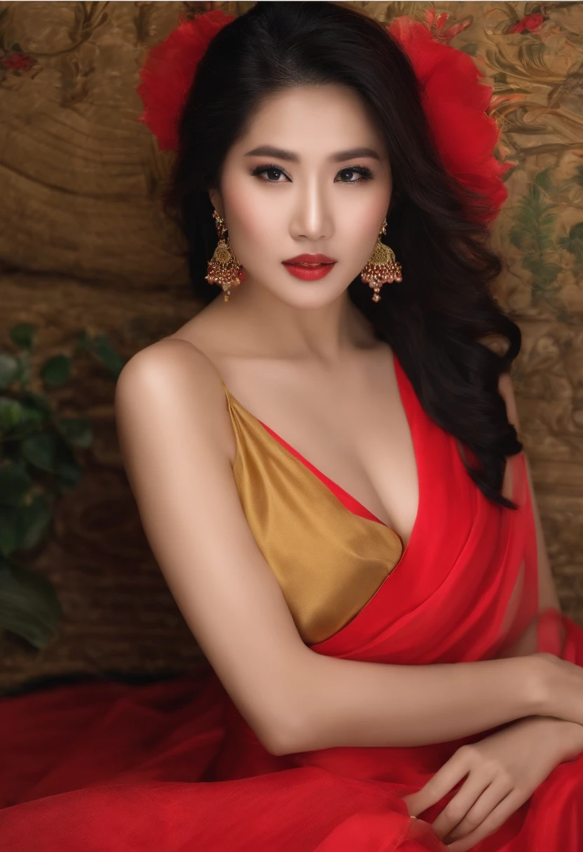 emulation，Beautuful Women，Raised sexy，closeup cleavage，Ni Ni，Asians