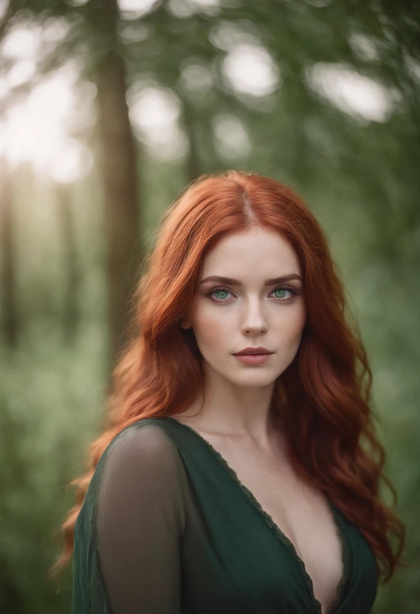 Green eyes and red hair