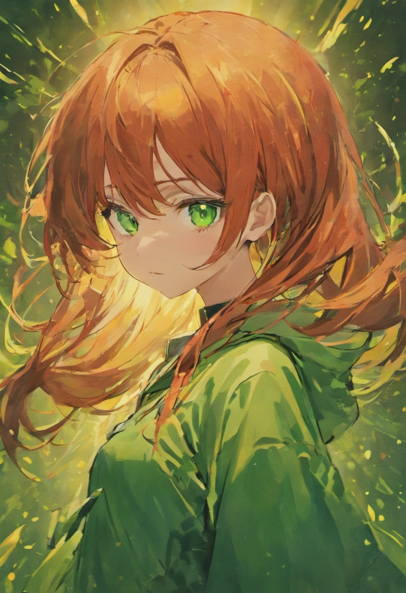 Green eyes and red hair
