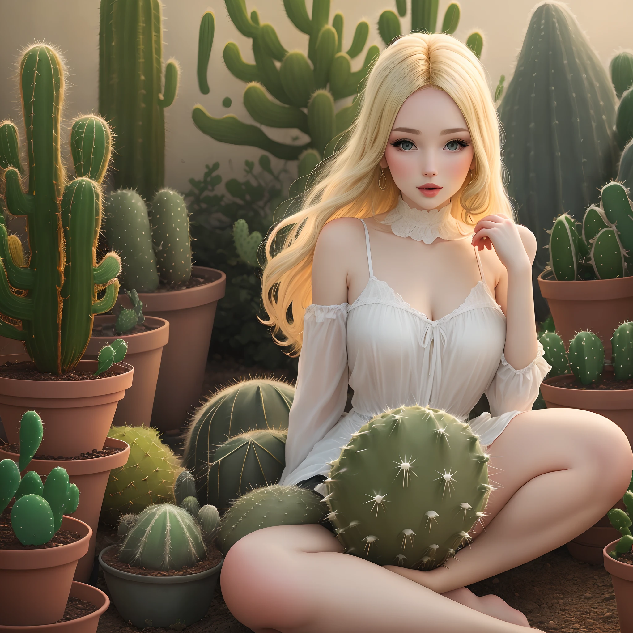 Blonde lady of the cacti