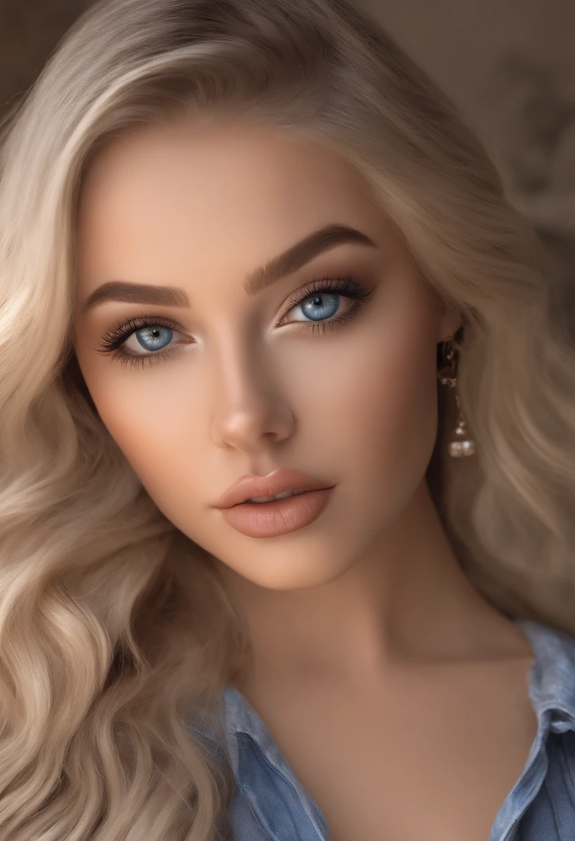 arafed woman fully , sexy girl with blue eyes, ultra realistic, meticulously detailed, portrait sophie mudd, blonde hair and large eyes, selfie of a young woman, eyes, violet myers, with makeup, natural makeup, looking sexy, face with artgram, subtle makeup, stunning full body shot, bra and panties by the pool, large size bust; ; ;naked