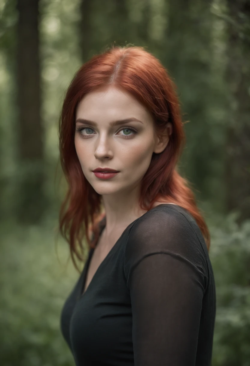 Tom girl with red hair and very green eyes